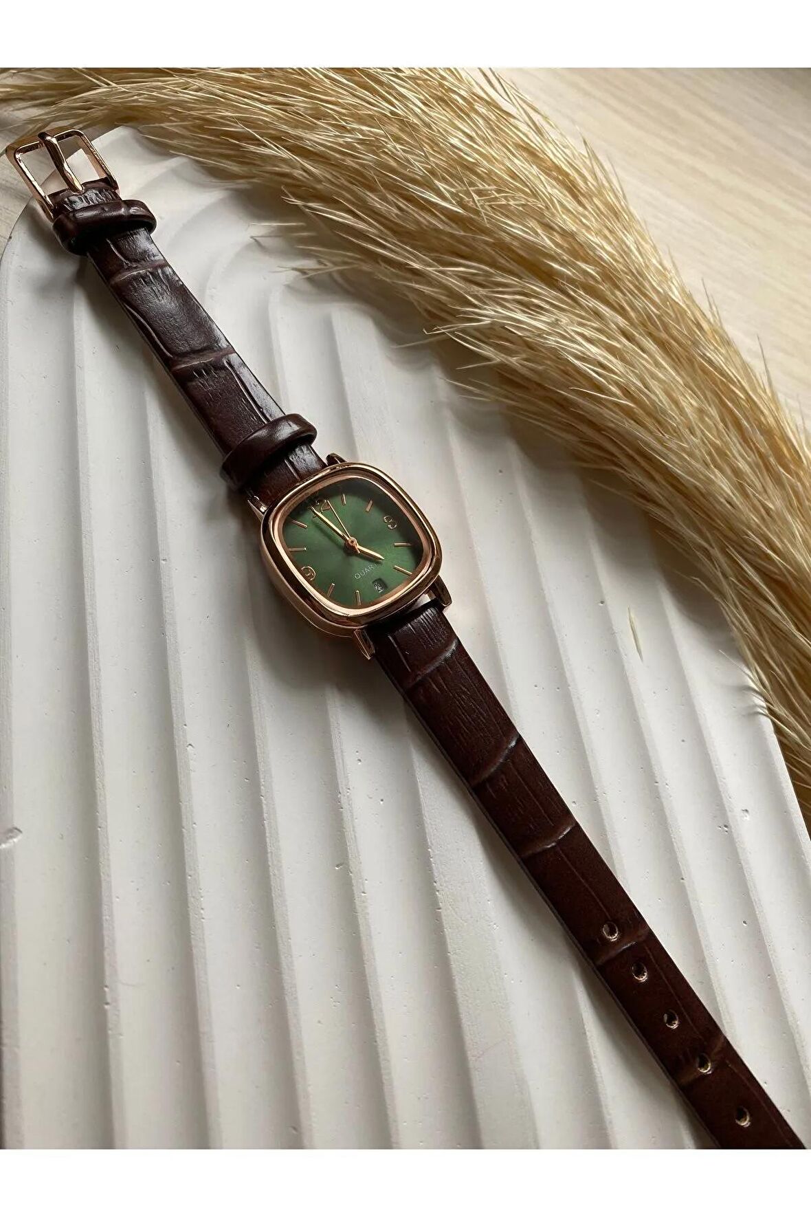 BS STILL vintage takvimli minimal kadın kol saati vintage deri kordon 1 adet