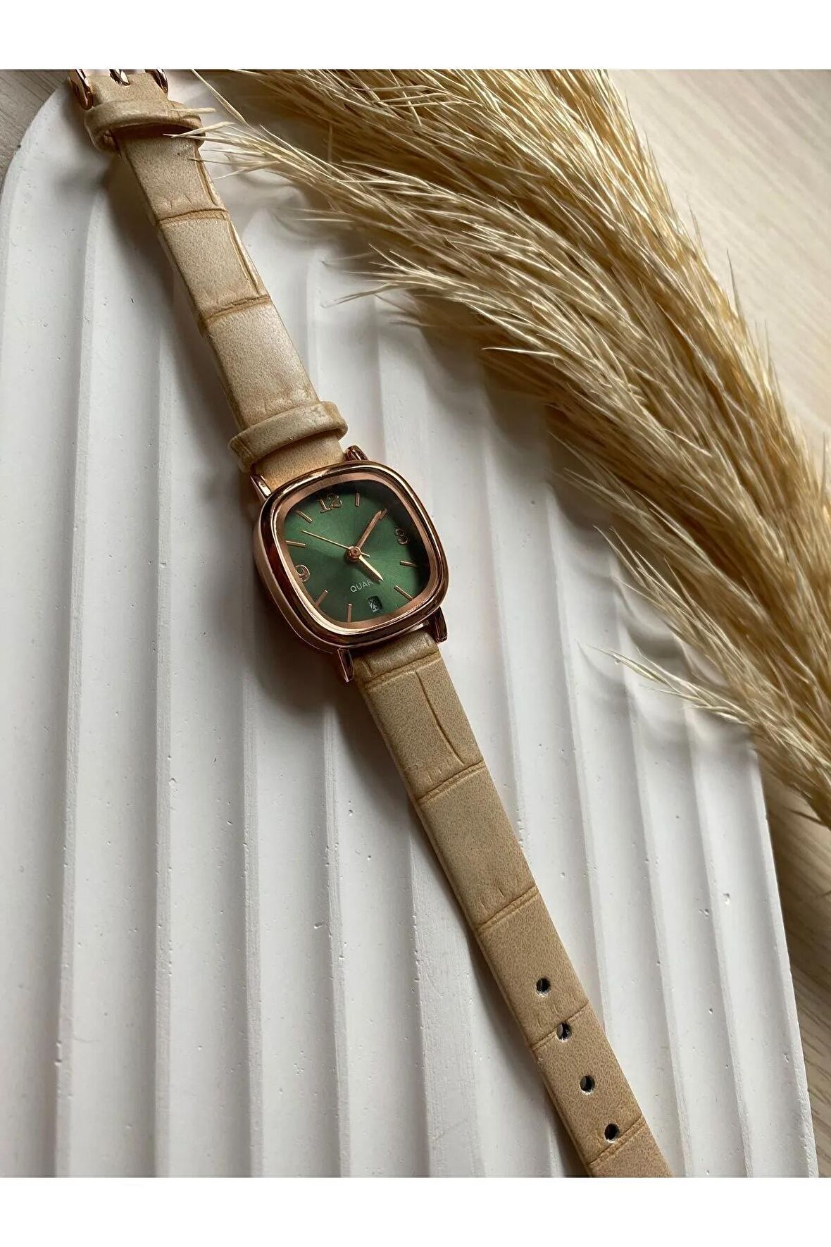 BS STILL vintage takvimli minimal kadın kol saati vintage deri kordon 1 adet