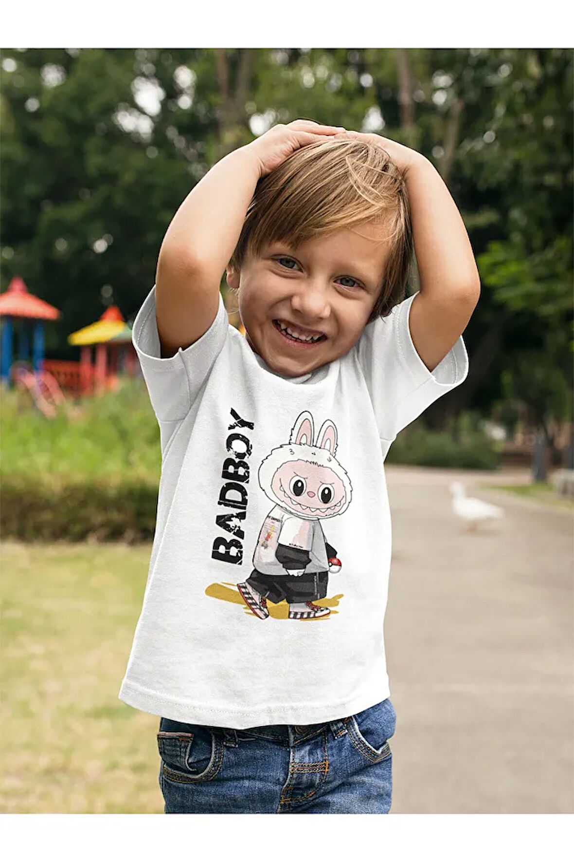 Labubu Baskılı Unisex Çizgi Film Çocuk Tişört (1-12 Yaş)