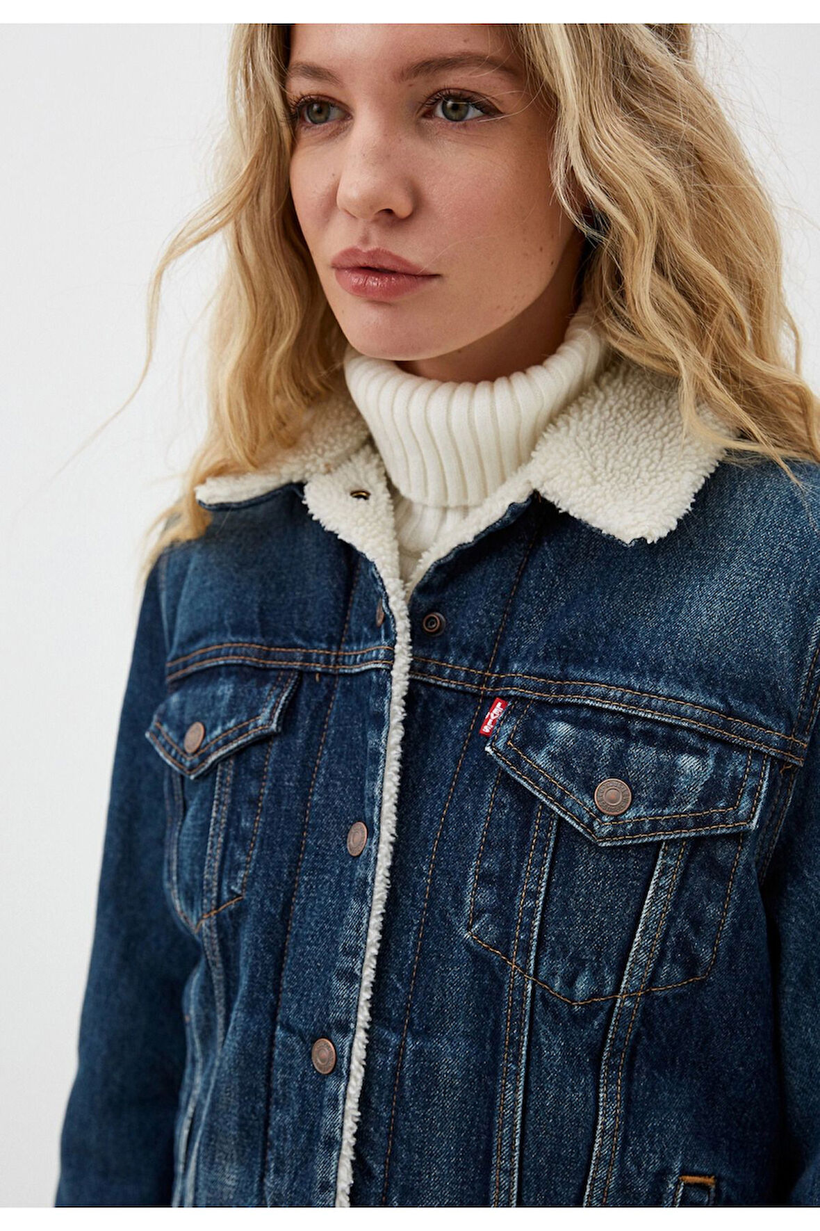 Levi's Kadın Orijinal Sherpa Trucker Kürklü Kot Ceket - 36136-0063