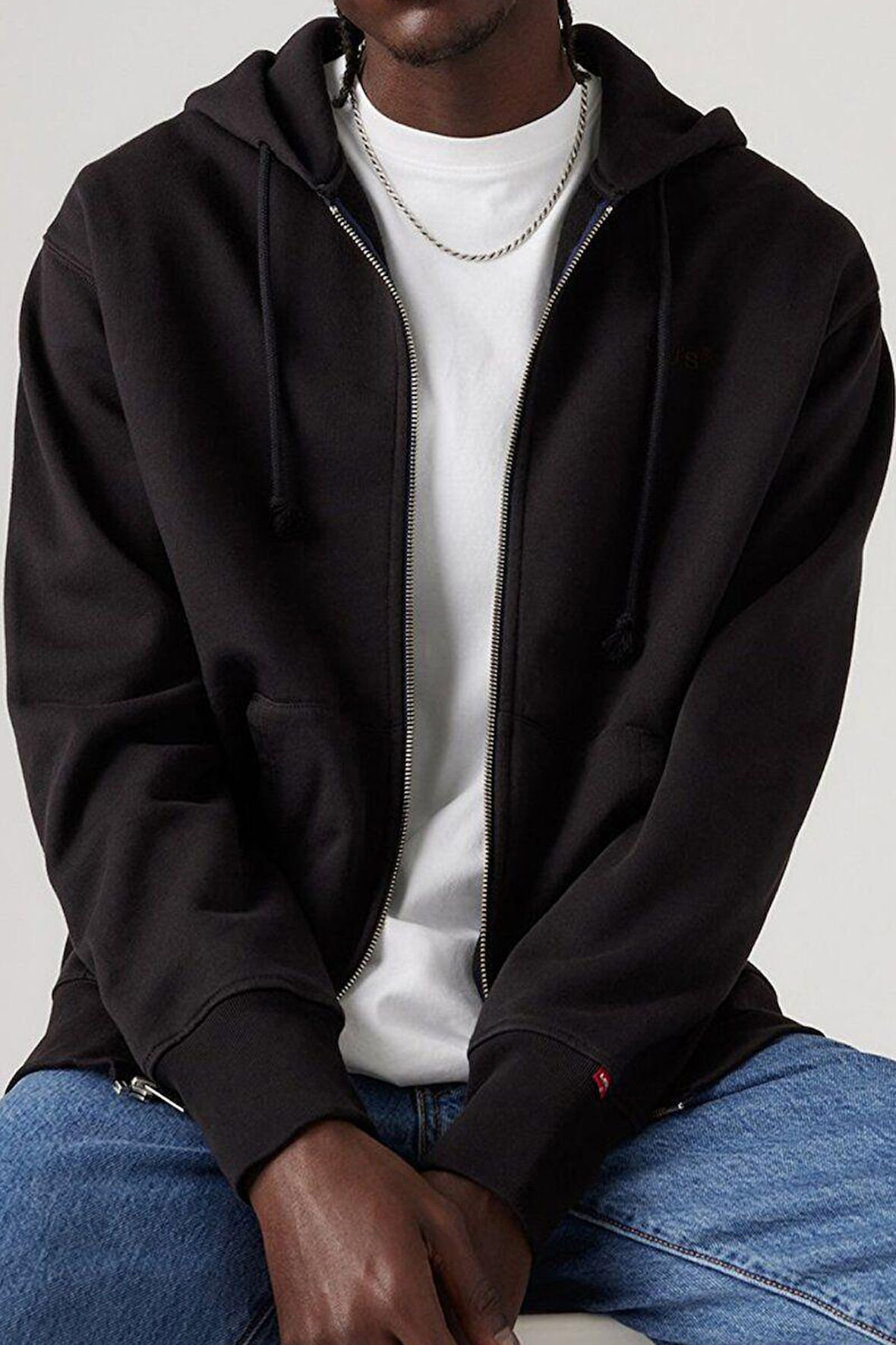 Levi's Kapüşon Yaka Siyah Erkek Relaxed Sweatshirt Fermuarlı Hırka - A9265-0000