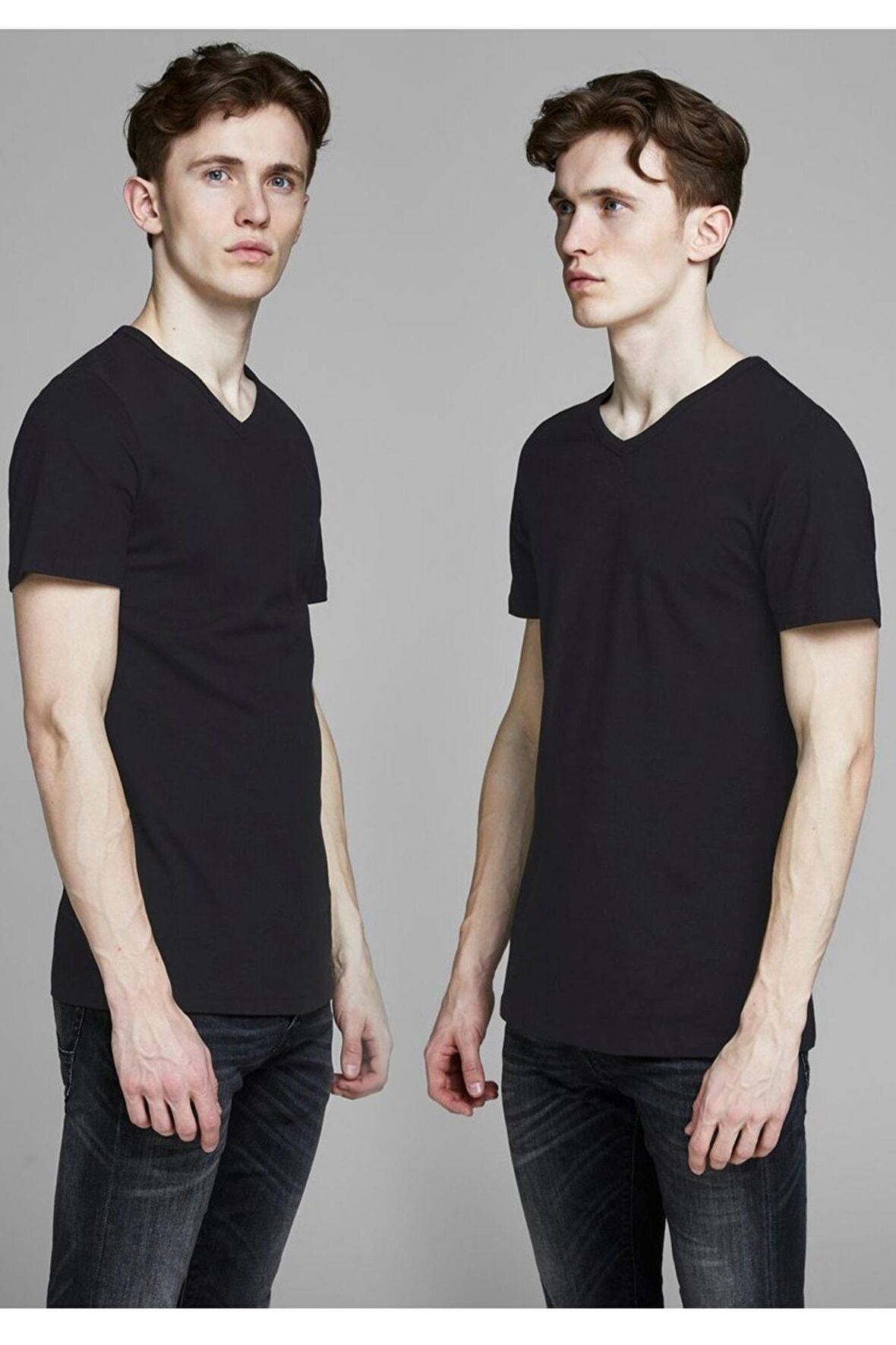 Jack & Jones Beyaz 2li Paket V Yaka Tshirt - 12133914