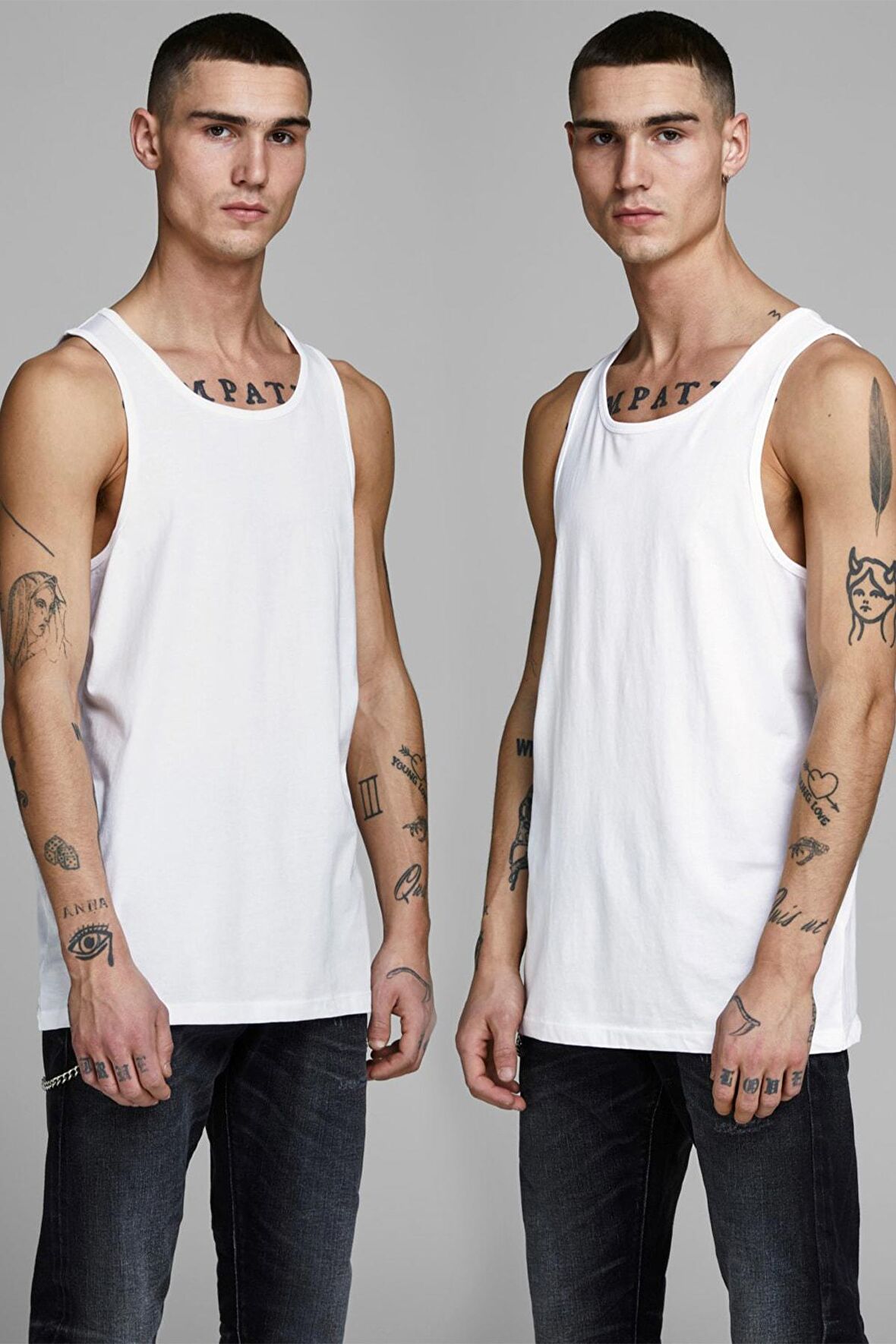 Jack & Jones 2li Paket Erkek Beyaz Siyah Atlet - 12133910