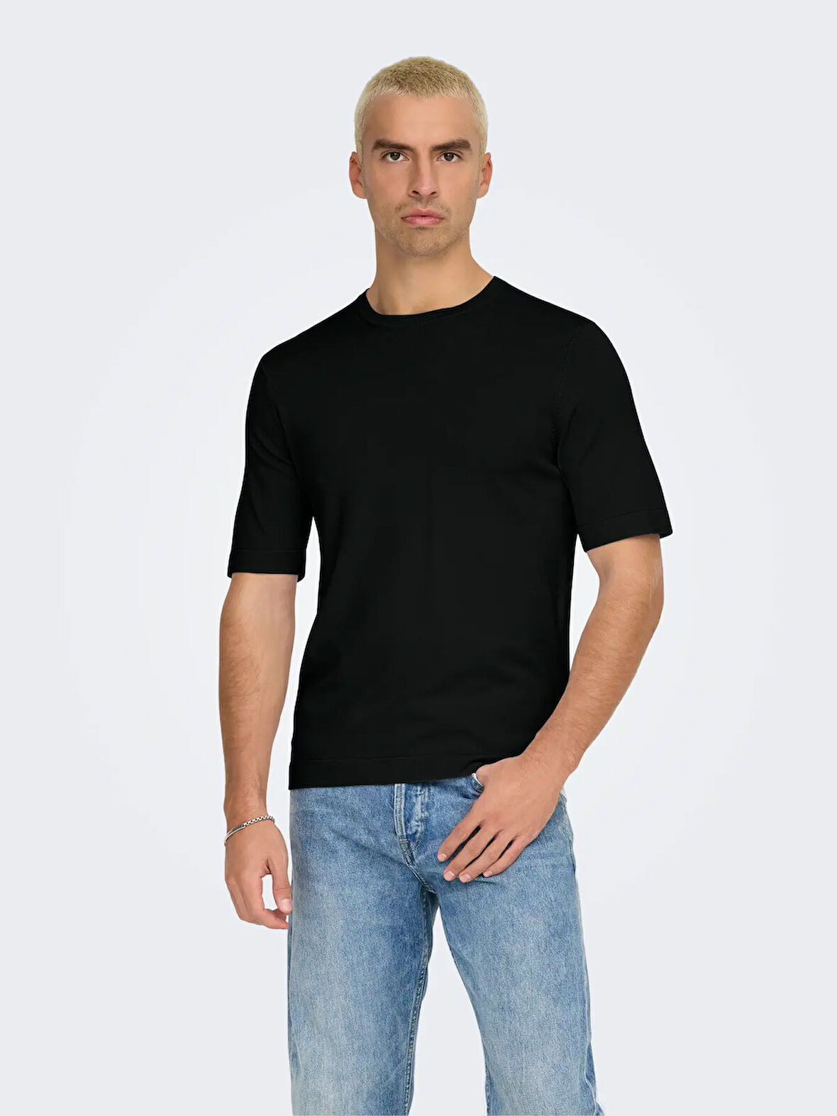 Only & Sons Erkek Yuvarlak Yaka Basic Örme T-Shirt - 22022928