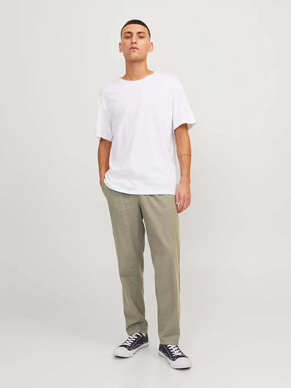 Jack & Jones Erkek Tapered Fit Keten Pantolon - 12229699