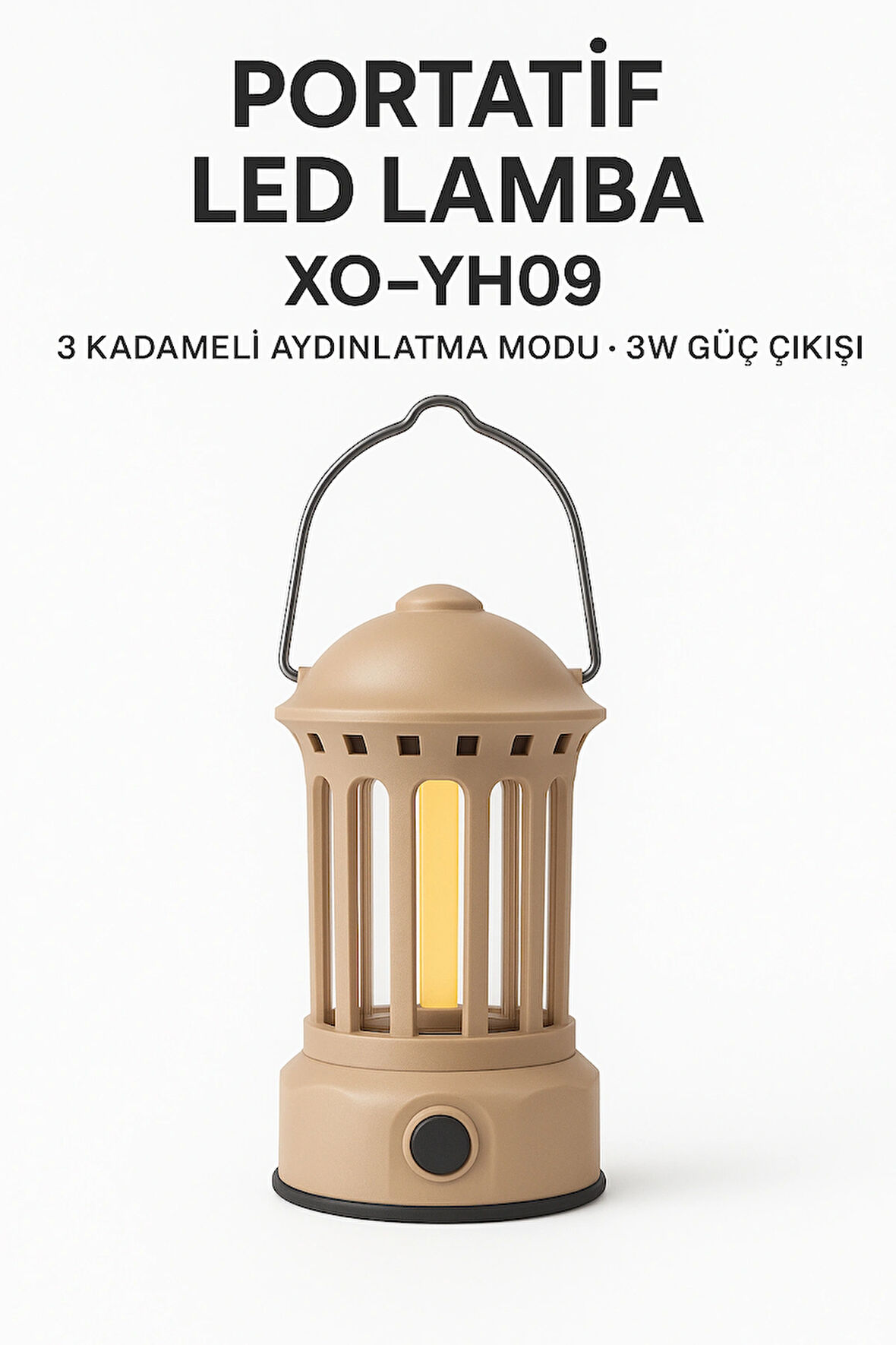 YH09 Taşınabilir LED Lamba 3 Kademeli Işık Modu 3W Güçlü Aydınlatma