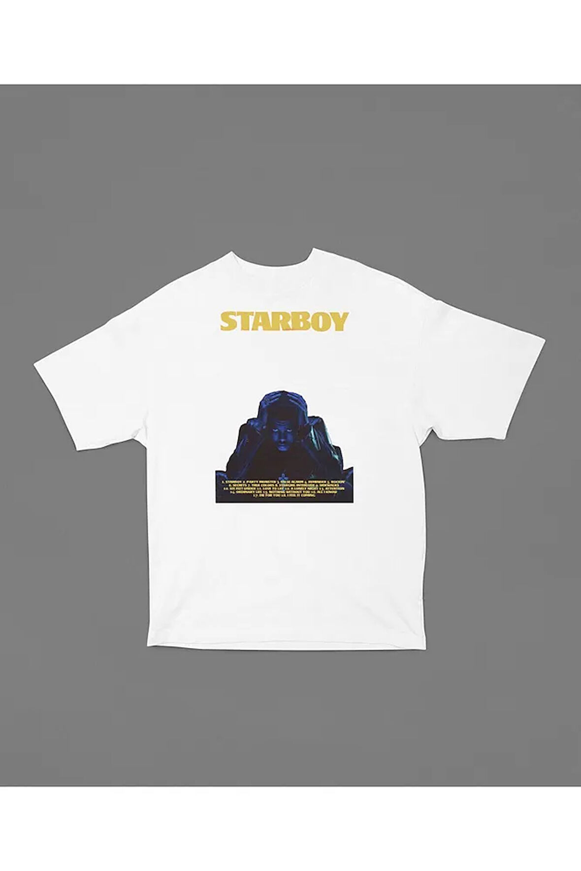 The Weekend Starboy Albüm Baskılı Unisex Tişört, Oversize Rapper Rap Tişört