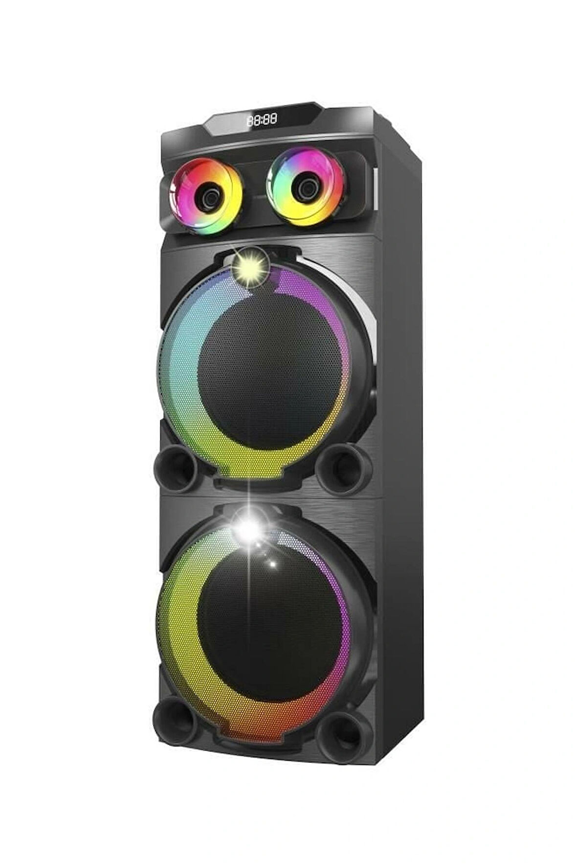 RGB Ledli Dahili 2 Mikrofon Kumandalı Woofer Taşınabilir Bluetooth Hoparlör DR-1230