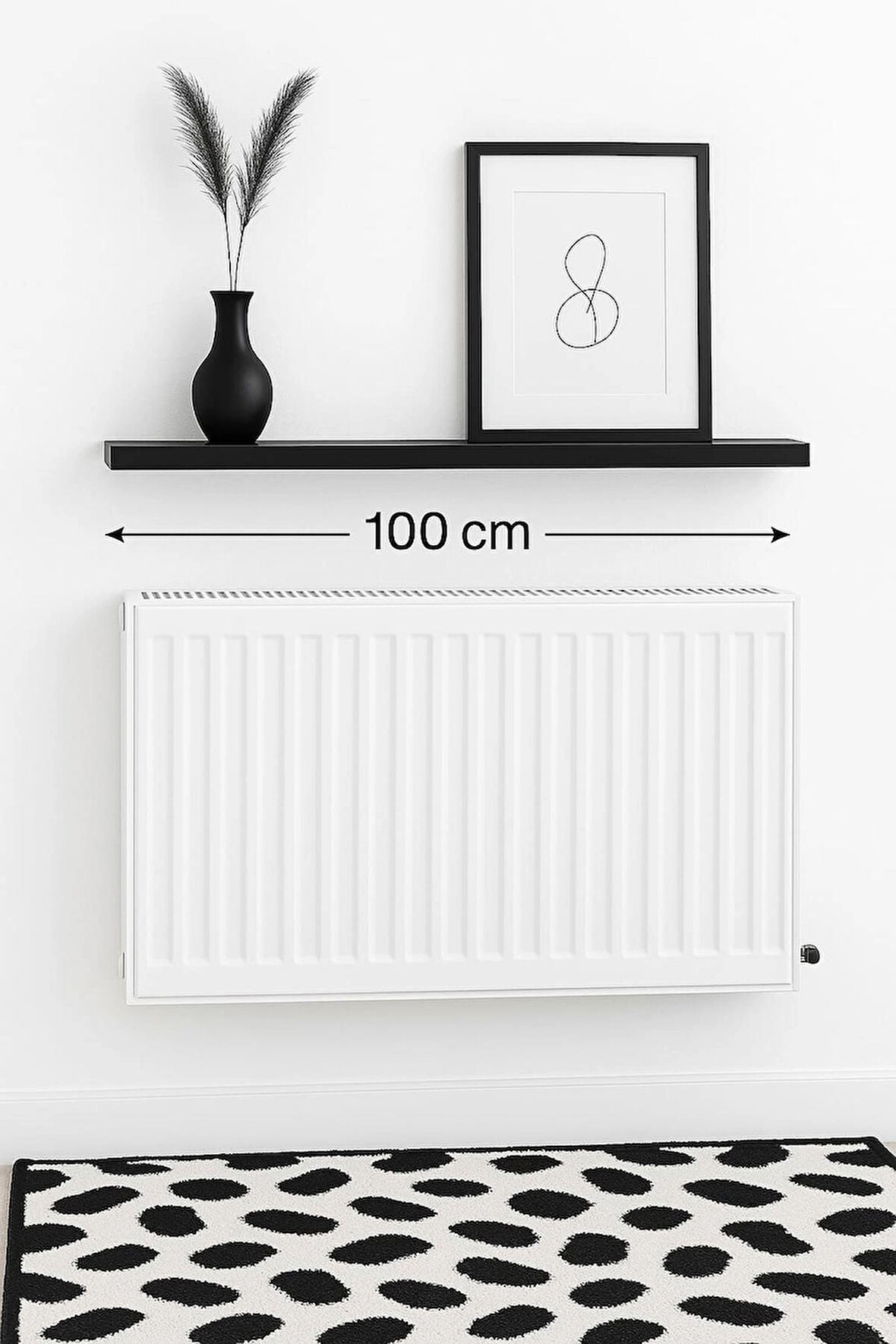 100 Cm Mat Siyah Mdf Petek Üstü Raf Gizli Montaj Ahşap Duvar Rafı Ahşap