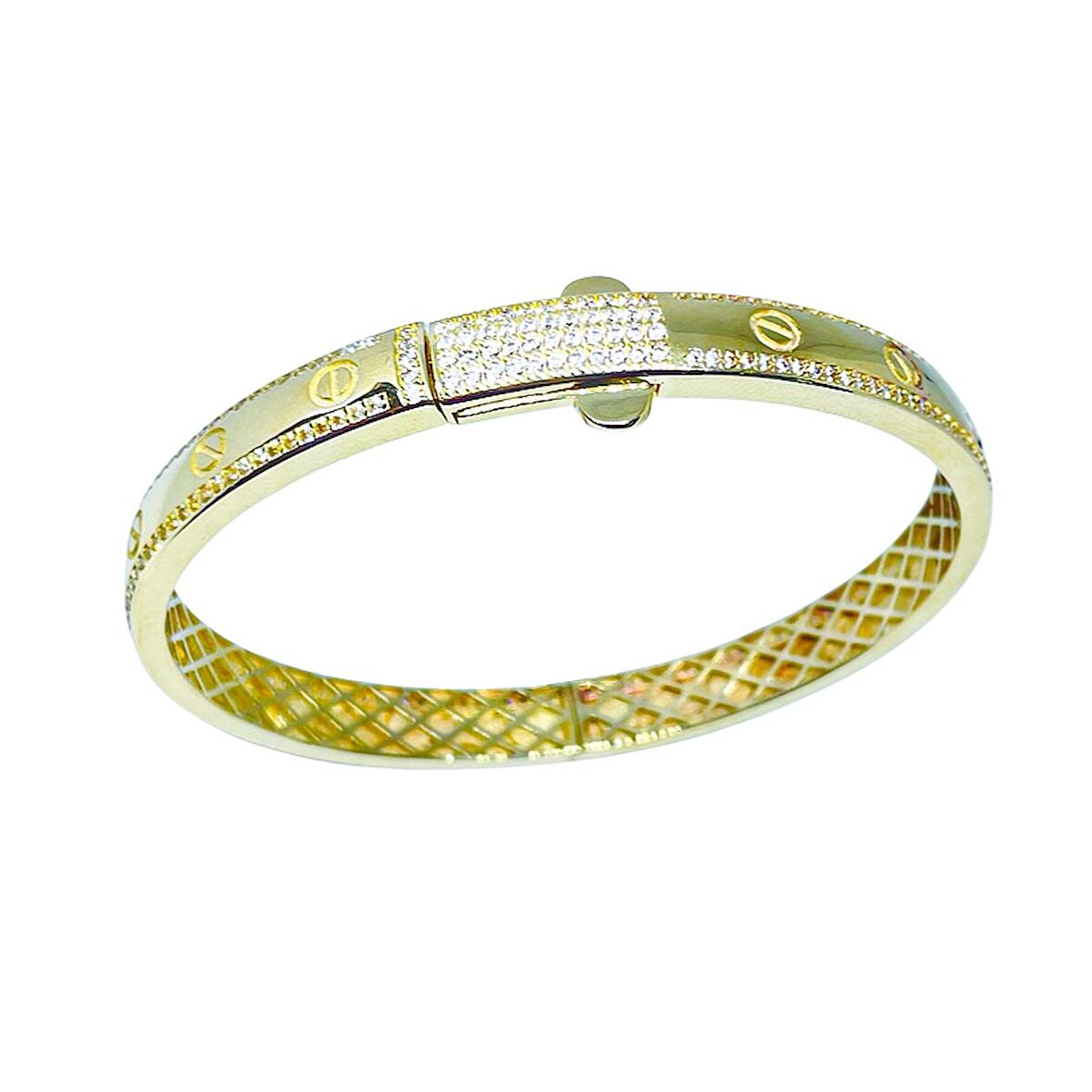 Yıldız Gold 14 Ayar Altın Sıra Dışı Bir Stil Taşlı Cartier Bileklik
