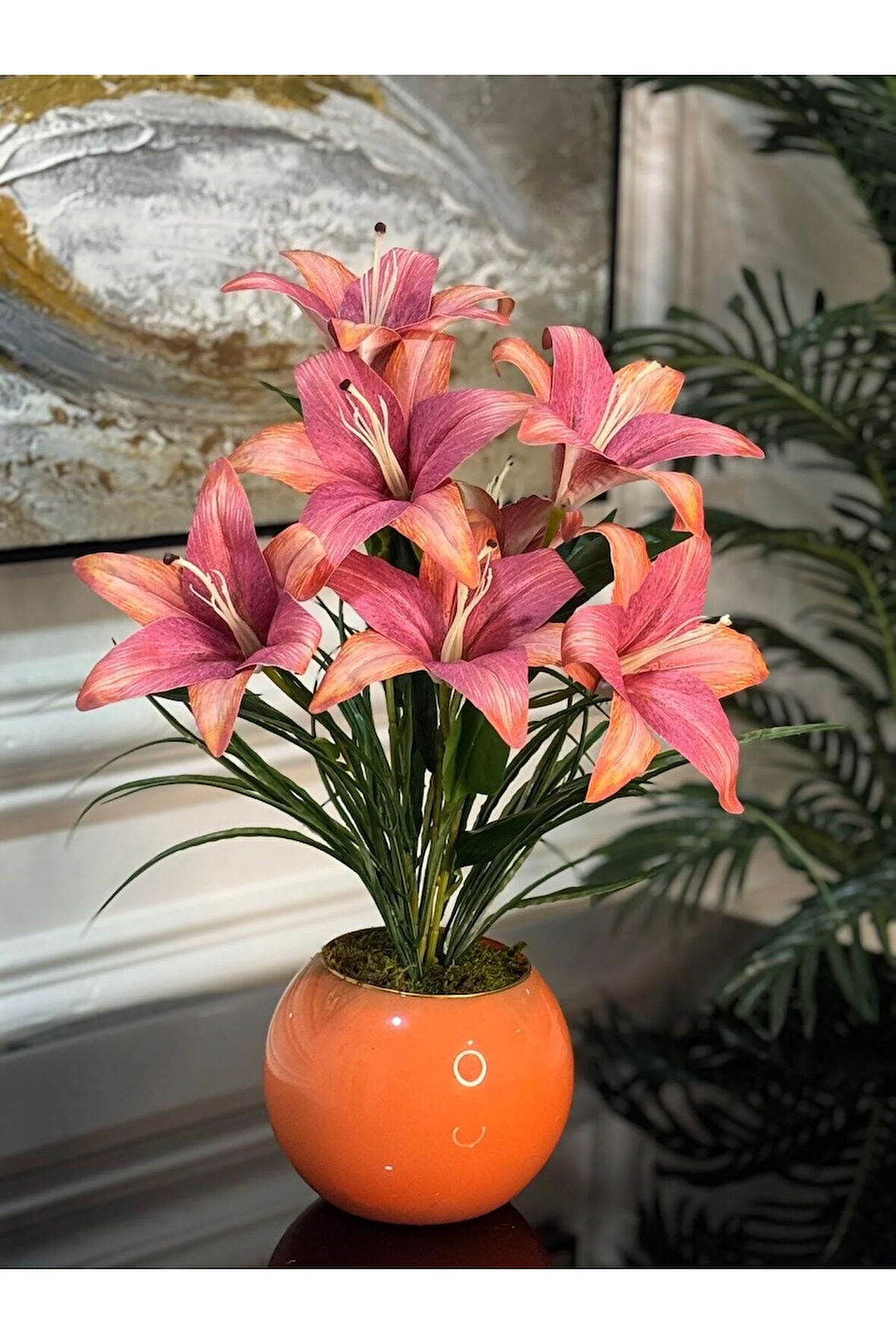 Yapay Lilyumlu Cam Vazo No:5