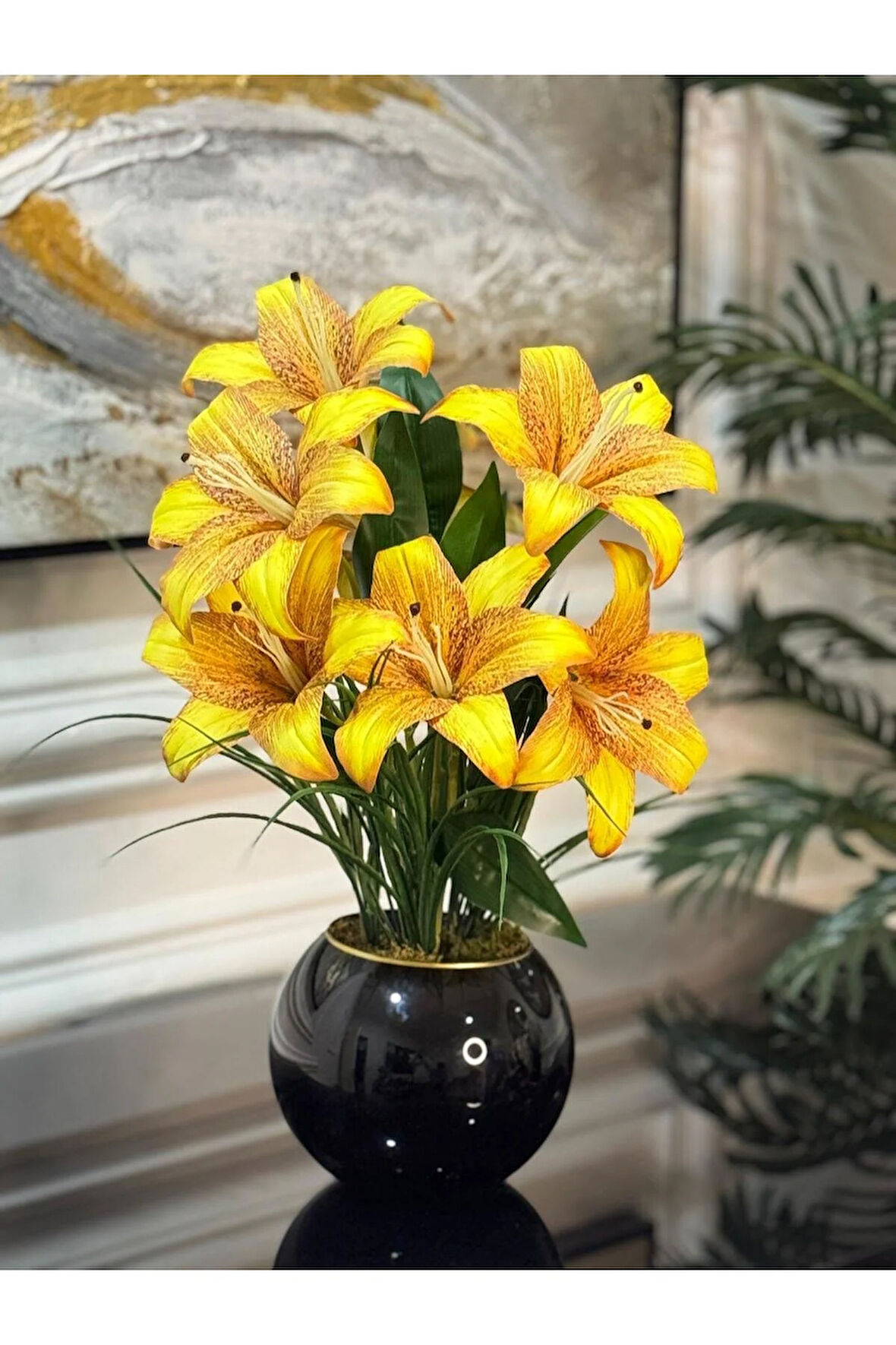 Yapay Lilyumlu Cam Vazo No:6