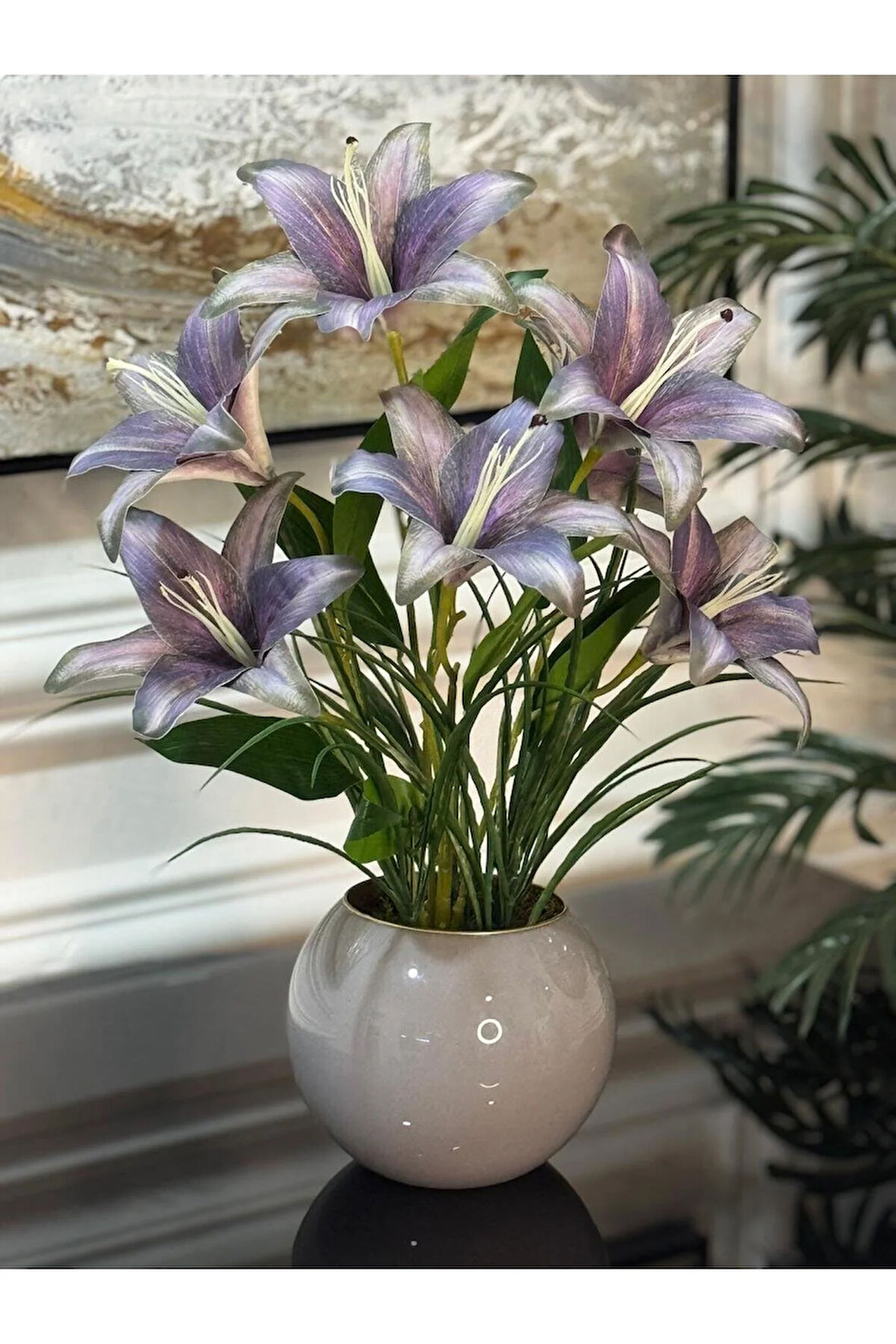 Yapay Lilyumlu Cam Vazo No:7