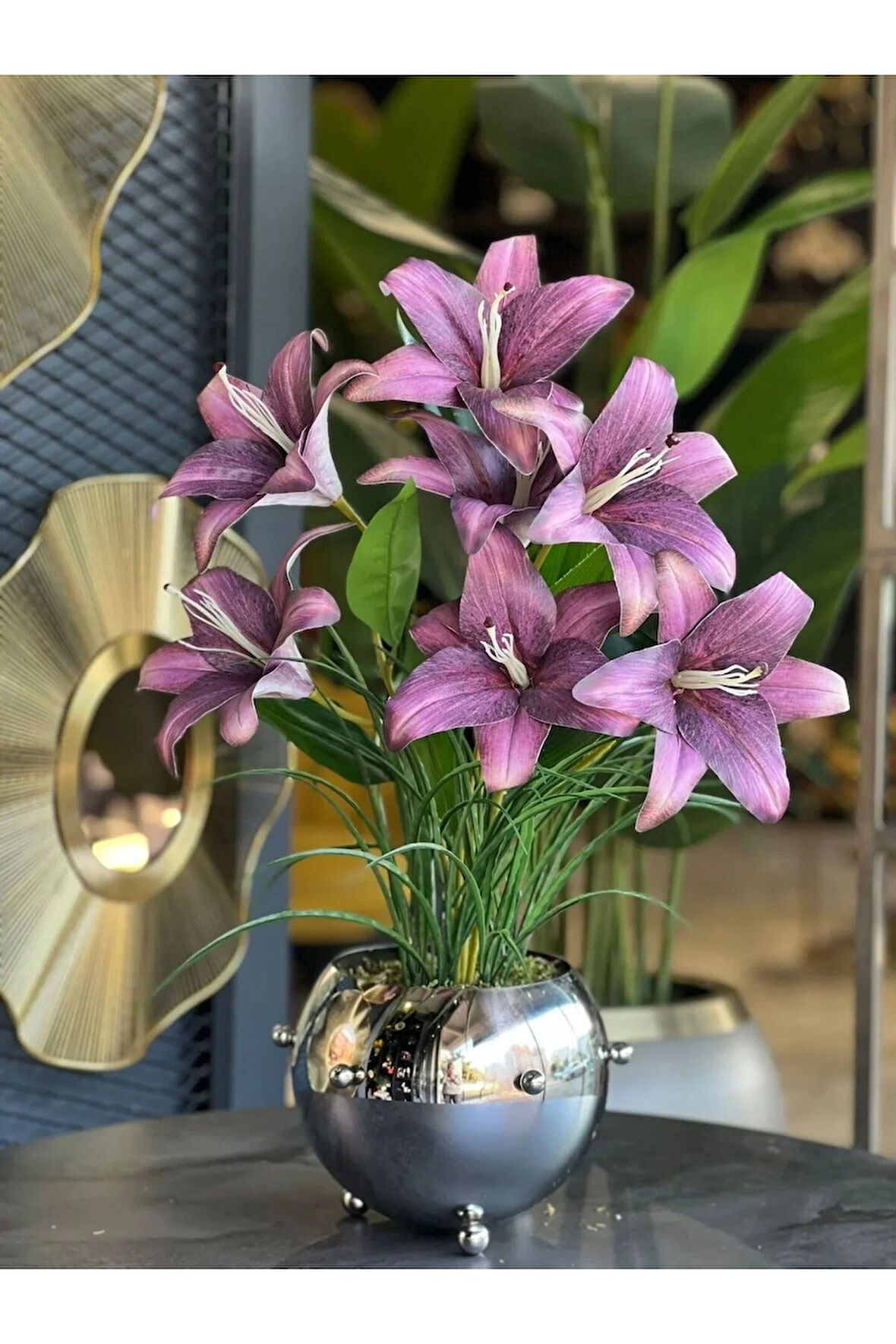 Yapay Lilyumlu Gümüş Vazo No:4