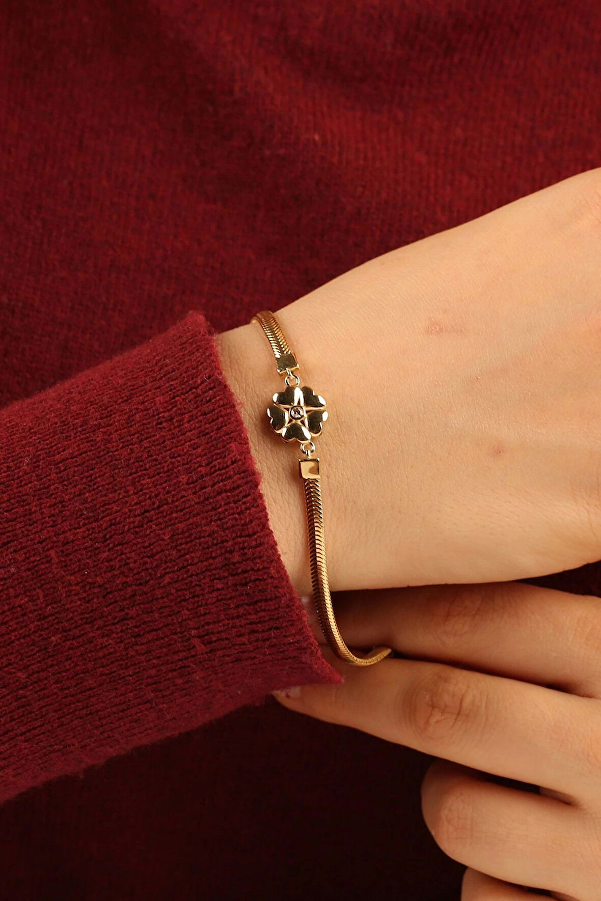 Kalpler Model Balıksırtı Zincir Altın Bileklik