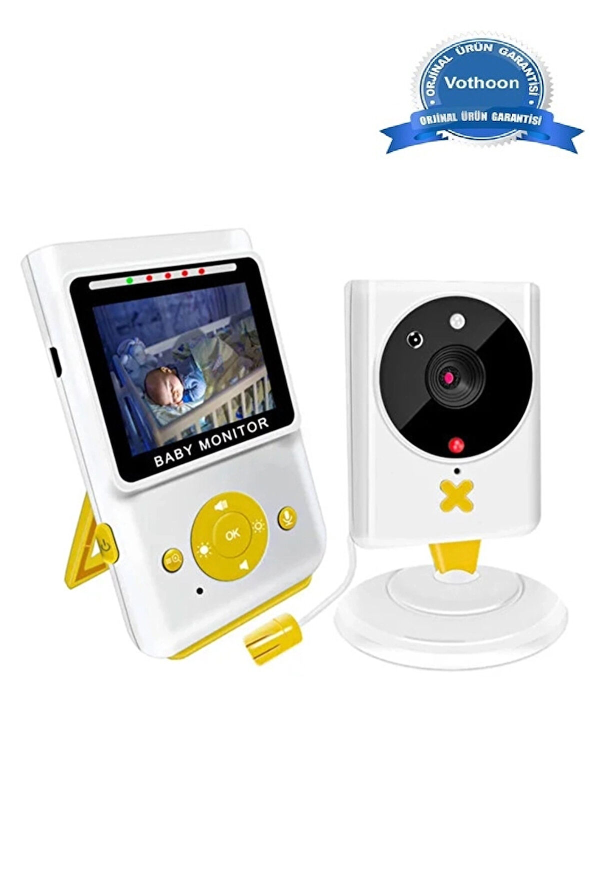 Bebek Kamerası Monitörlü Karşılıklı Konuşma Özellikli Sıcaklık İzleme 2.4 İnç Bebek Kamerası