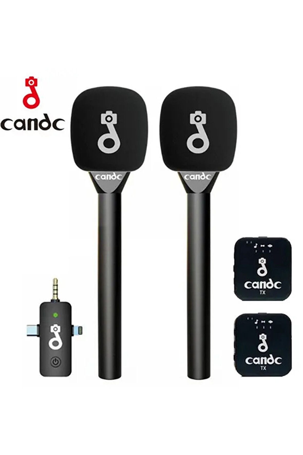 Çift Mikrofonlu Profosyonel Kablosuz Yüksek Kaliteli Ses Kaydı Röportaj Mikrofonu