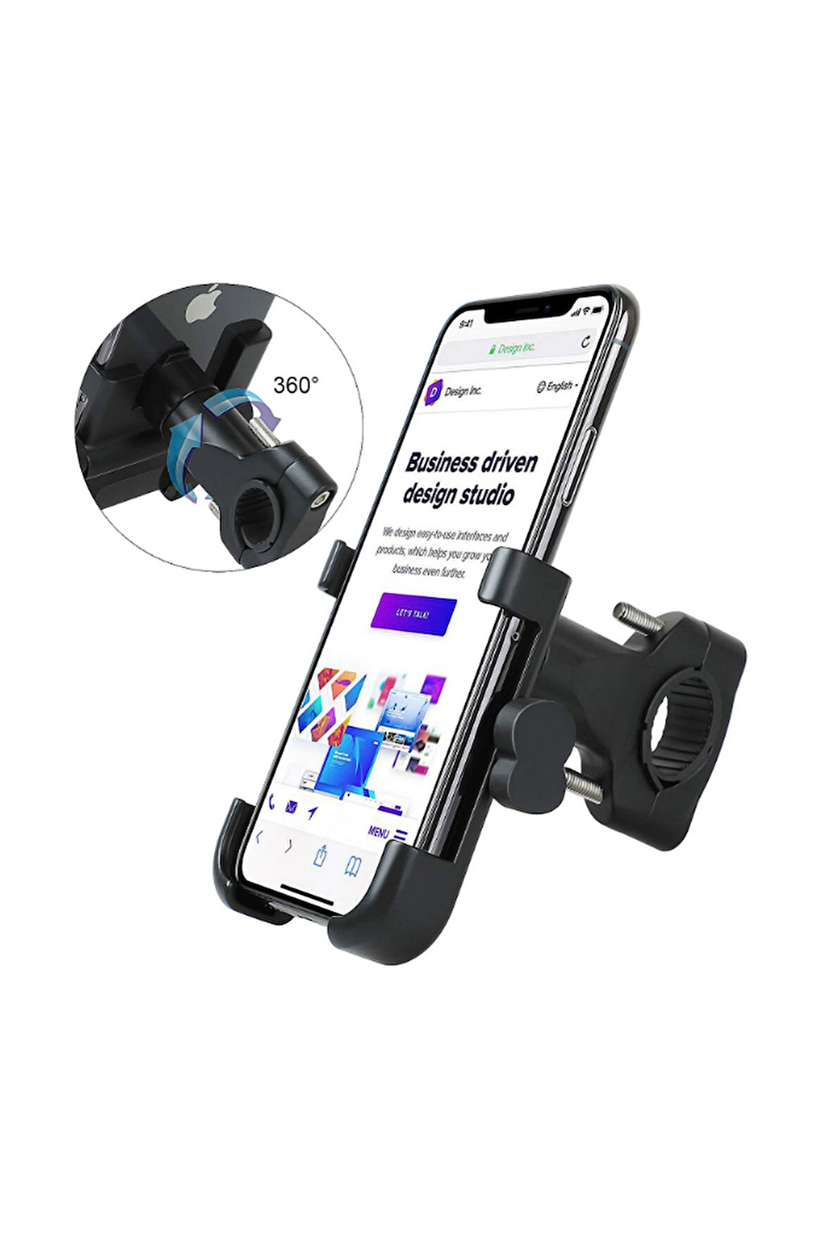 Alüminyum Gövdeli Metal Gidon Bağlantılı Motosiklet Telefon Tutucu 7 İnç Xl