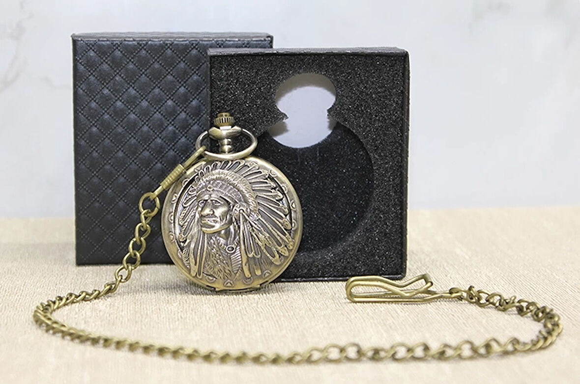 Özel Kutulu Kızılderili Köstekli Saat Alk4683