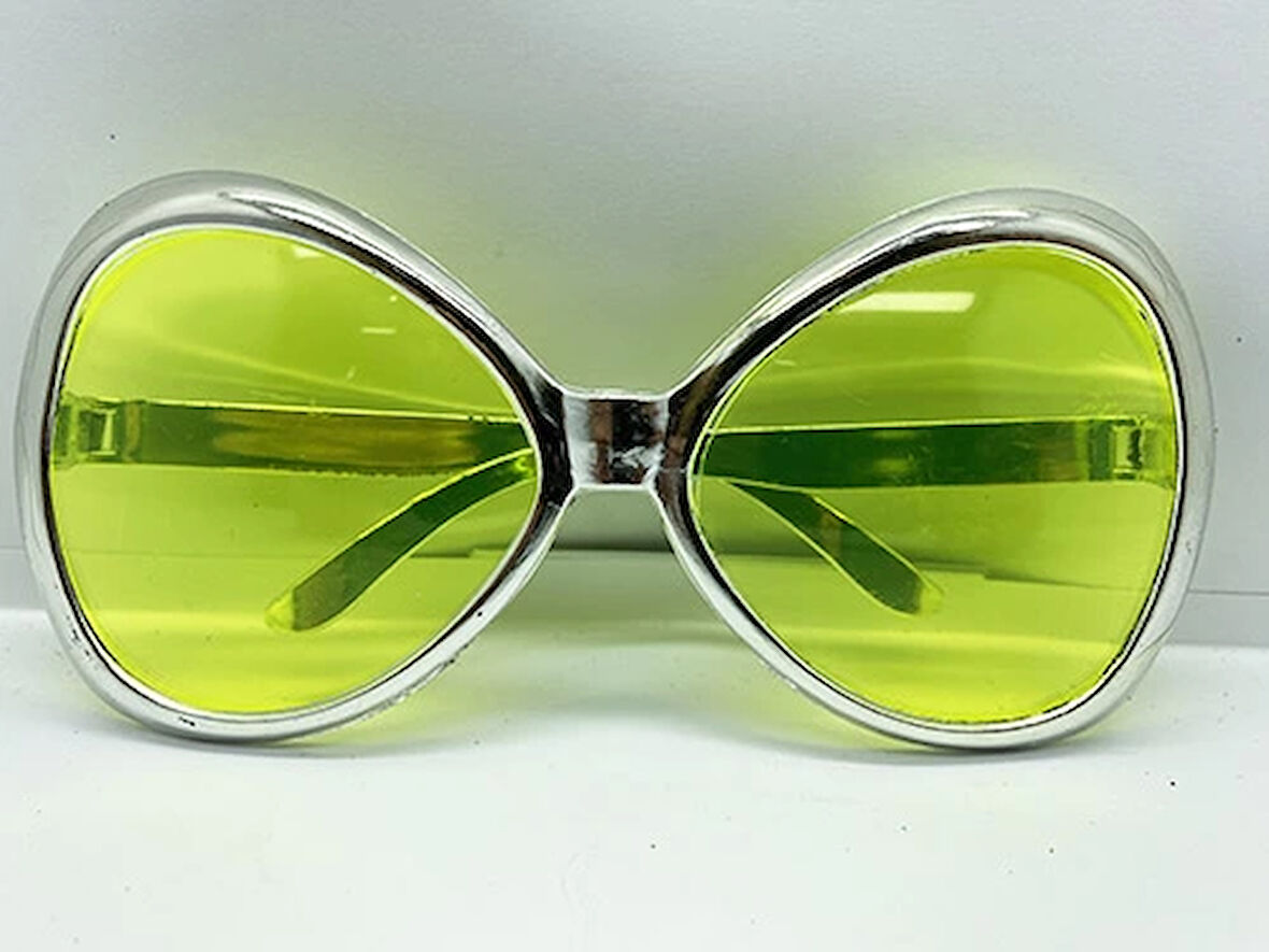 Gümüş Renk Yeşilçam Nostalji 80Li Yıllar 90Lı Yıllar Parti Gözlüğü 7X16 Cm