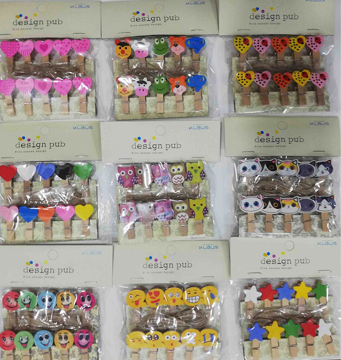 10'Lu Şekilli Ahşap Mandallar 3.5Cm (10'Lu Set-10 Paket)