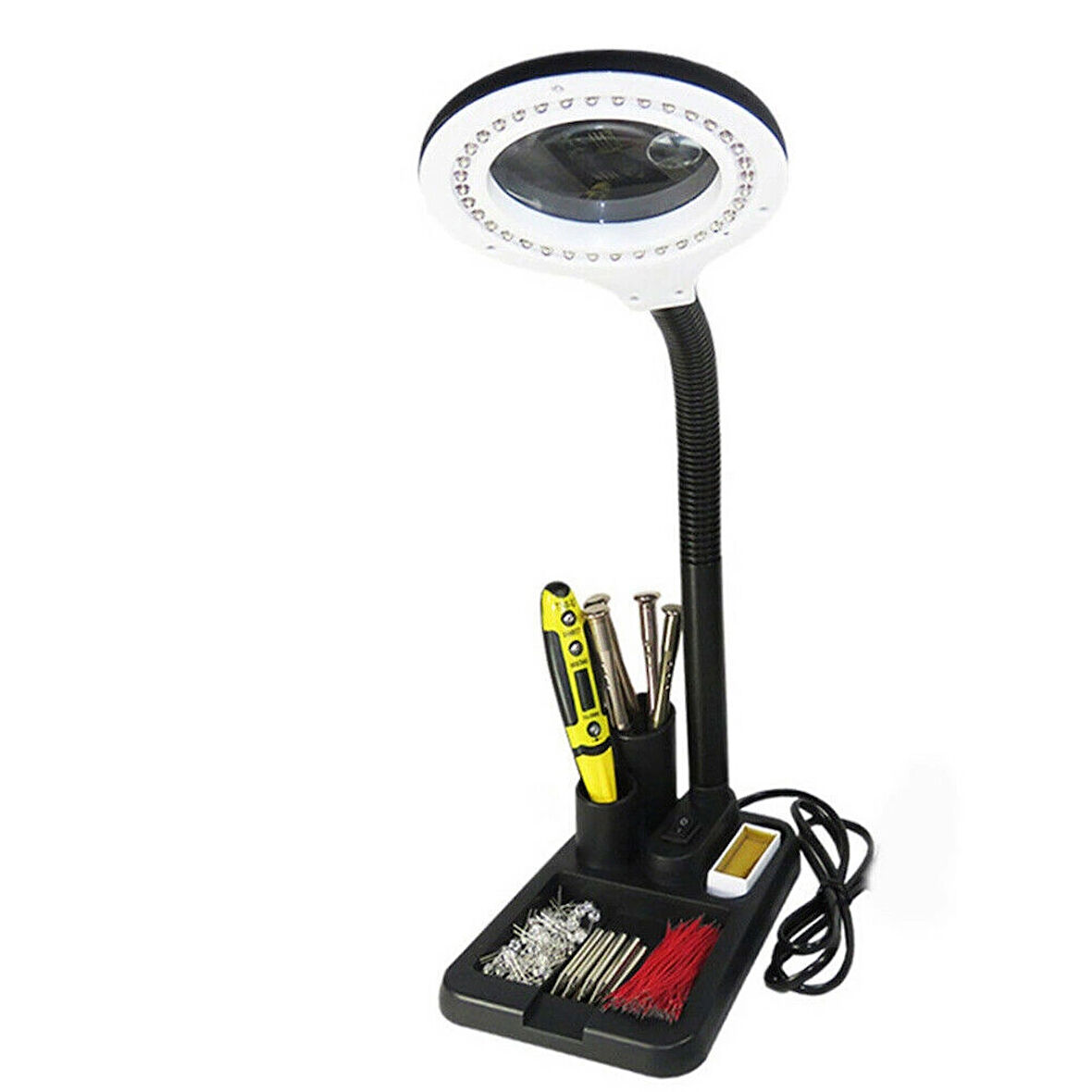 Esnek 5X /10X,40 Led Işıklı Büyüteç ,Lamba Büyüteç Okuma, Çalışma Lehim Masa Lambası A808