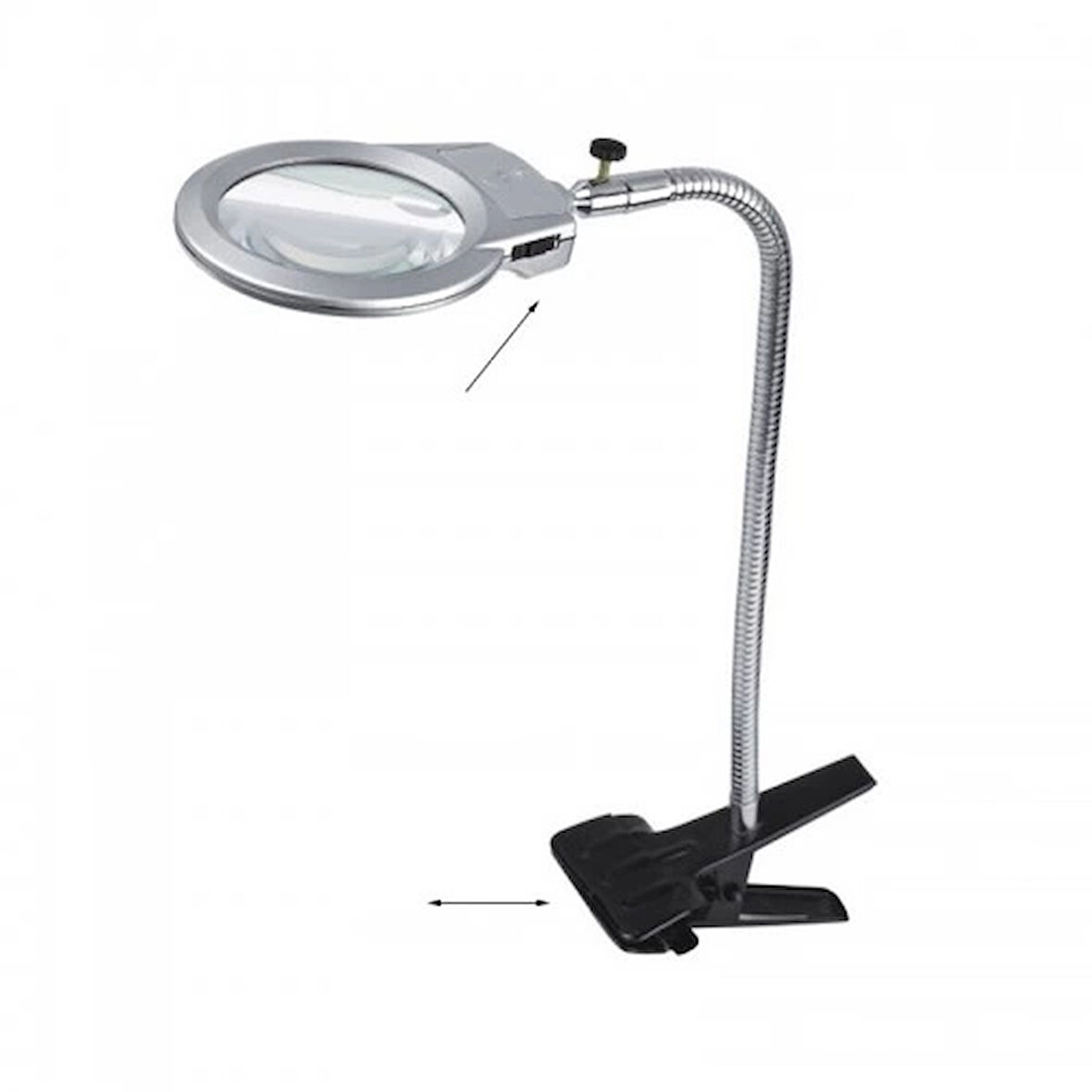 2.5X90 Mm 5X24 Mm Büyüteç, Mandallı Metal Hortumlu Masa Üstü Büyüteç