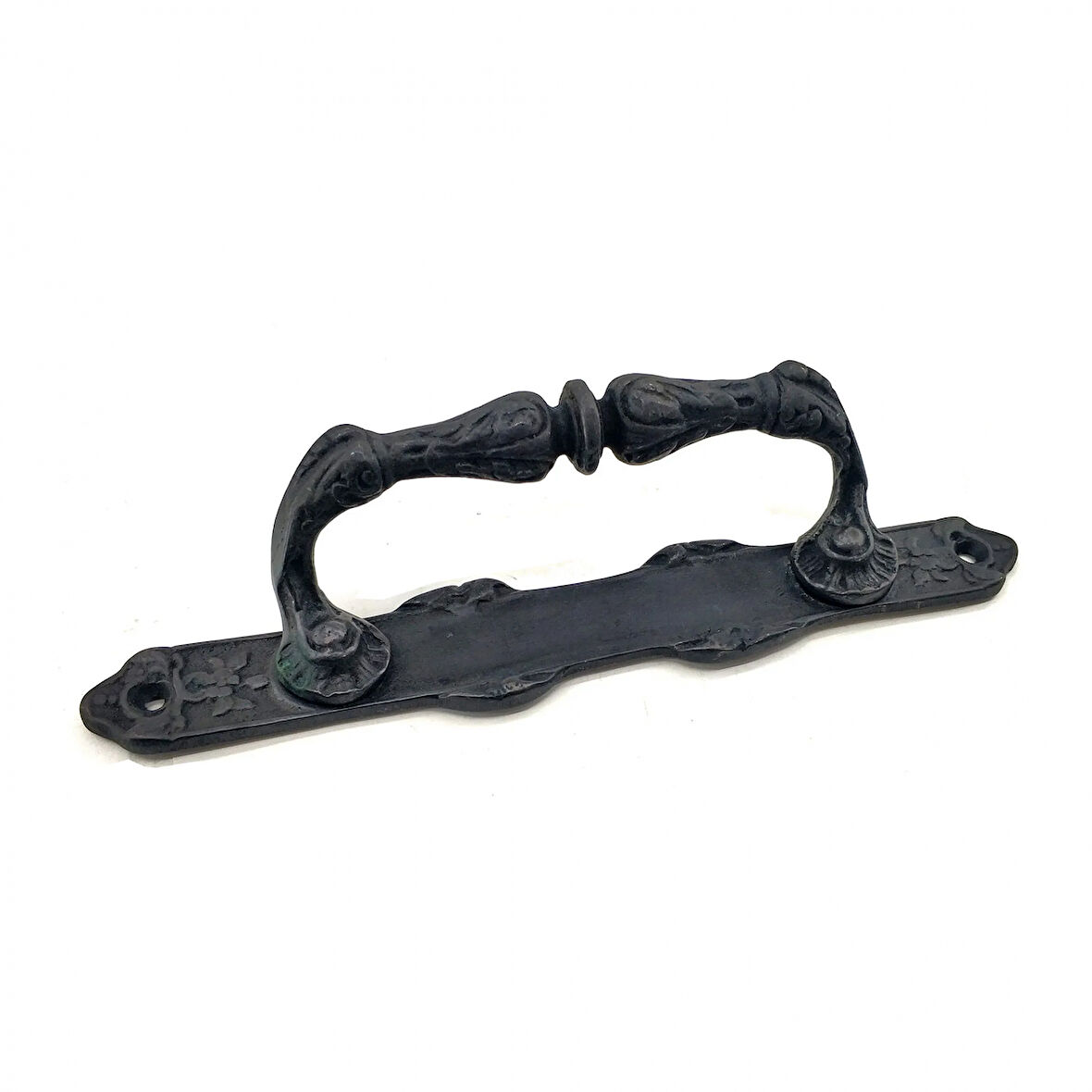 Antika Tarz Dekoratif Pirinç Dar Yan Çekme Kapı Kolu - 225X37 Mm, Oksit