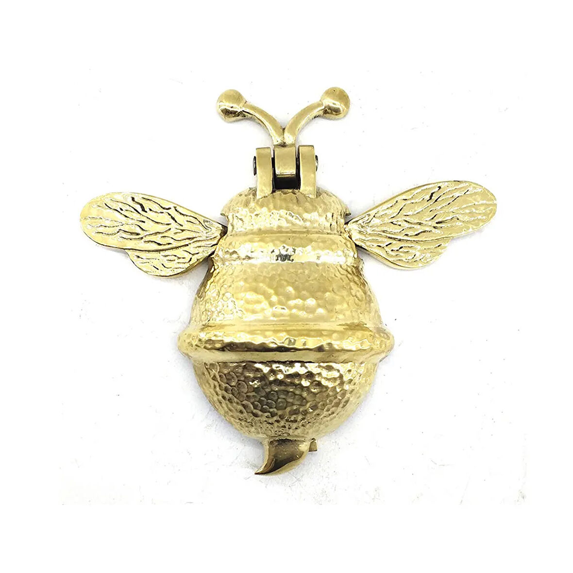 Antika Tarz Dekoratif Pirinç Arı Kapı Tokmağı, Taktak - Büyük, 163X150Mm, Sarı