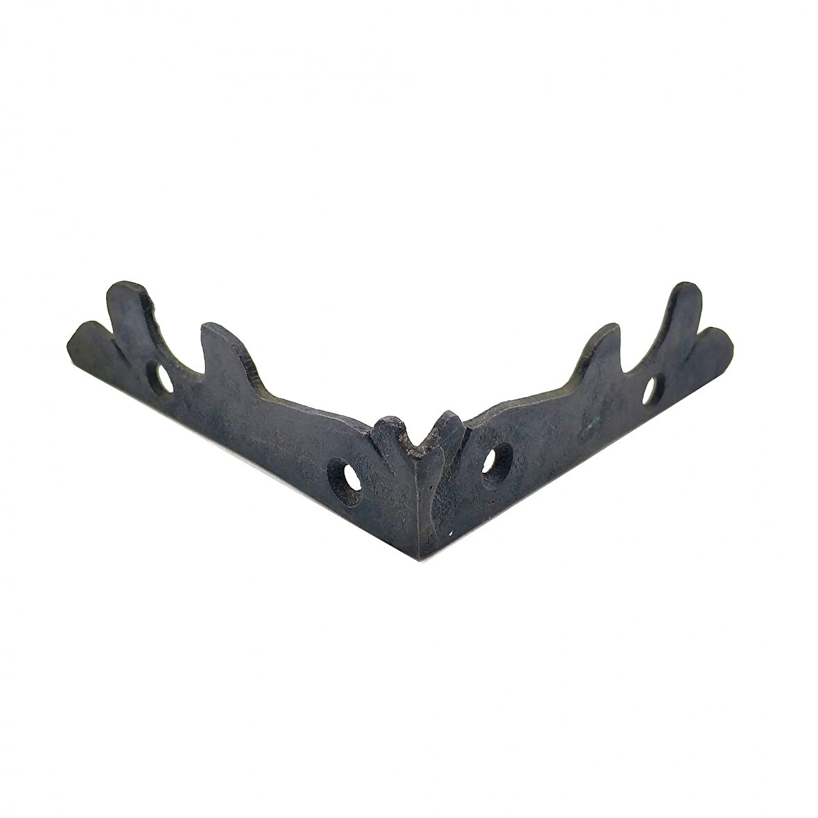 Antika Tarz Dekoratif Pirinç Lale Köşe Gönye - Yan, 105X105 Mm, Oksit