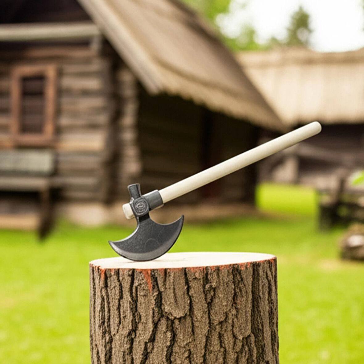 Kayı (Iyı) Damgalı Nacak, Ay Balta – Çekiç Başlı, Küçük Boy, Ahşap Saplı 40 Cm