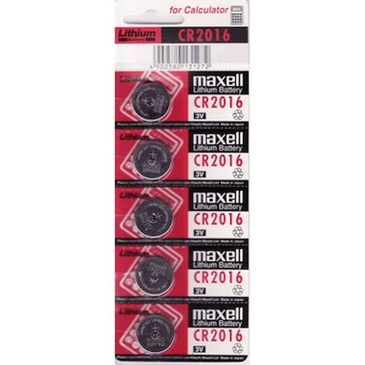 Maxell Cr2016 3V Lityum Düğme Pil 5'Li Paket