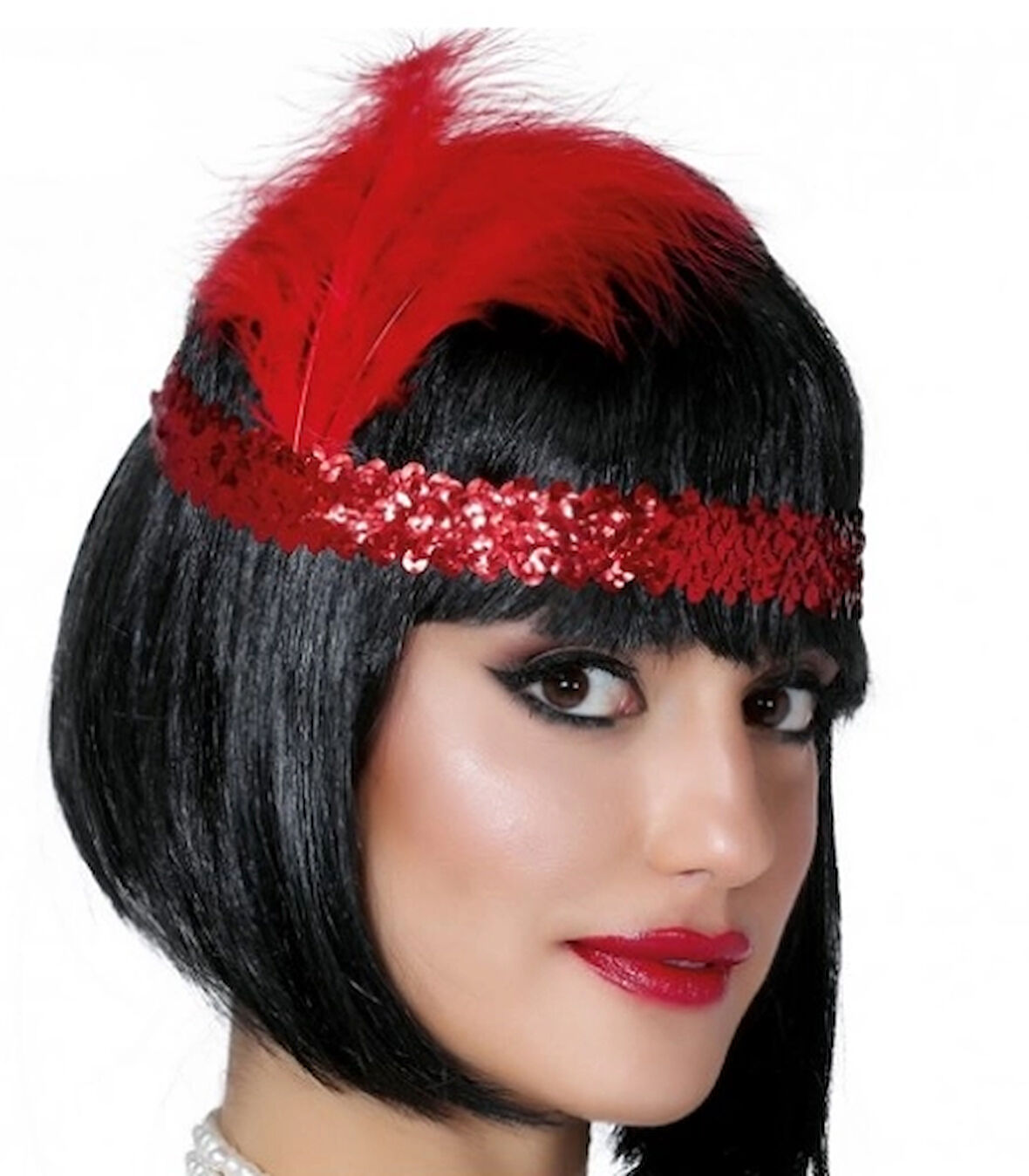 7039Ler 8039Ler Ve 9039Lar Temalı Kırmızı Renk Çarliston Saç Bandı