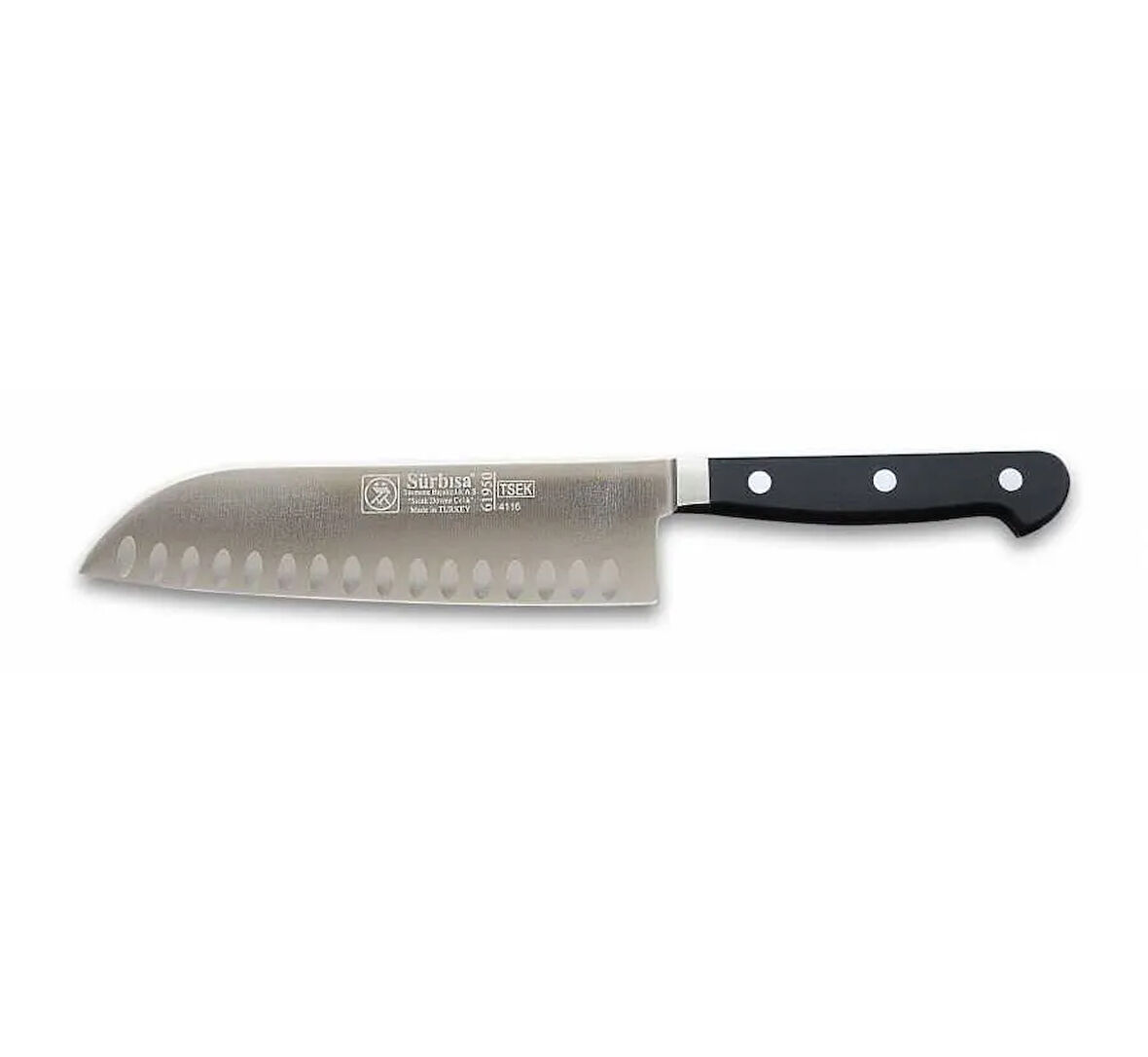61950 - Sıcak Dövme Oluklu Santoku Şef Bıçağı 18 Cm
