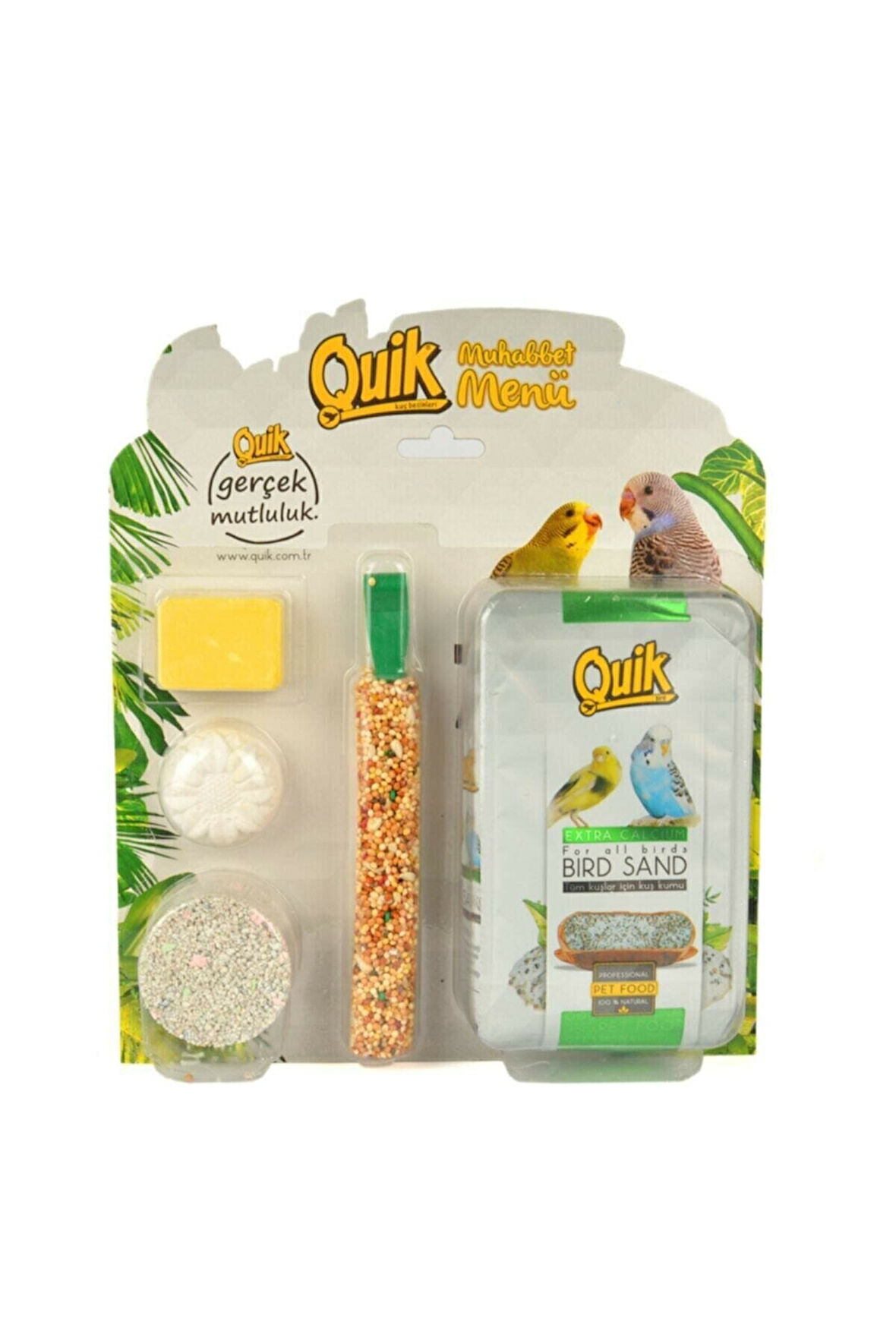 Muhabbet Kuşu Menü Kuş Kraker Gagataşı Ve Kum Seti (1PAKET)