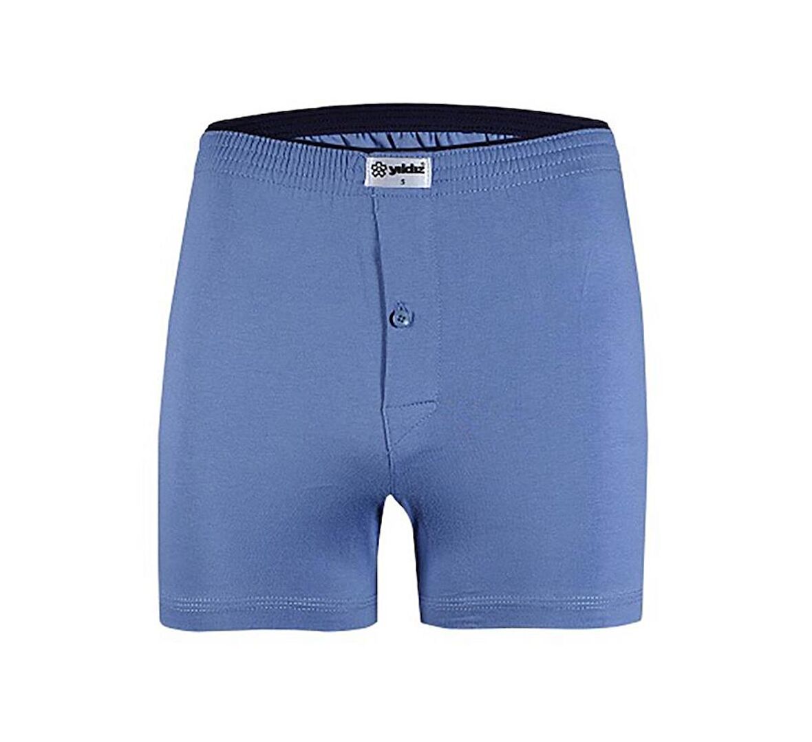 Yıldız Erkek Taşma Lastik Düz Renk Penye Boxer Short 43