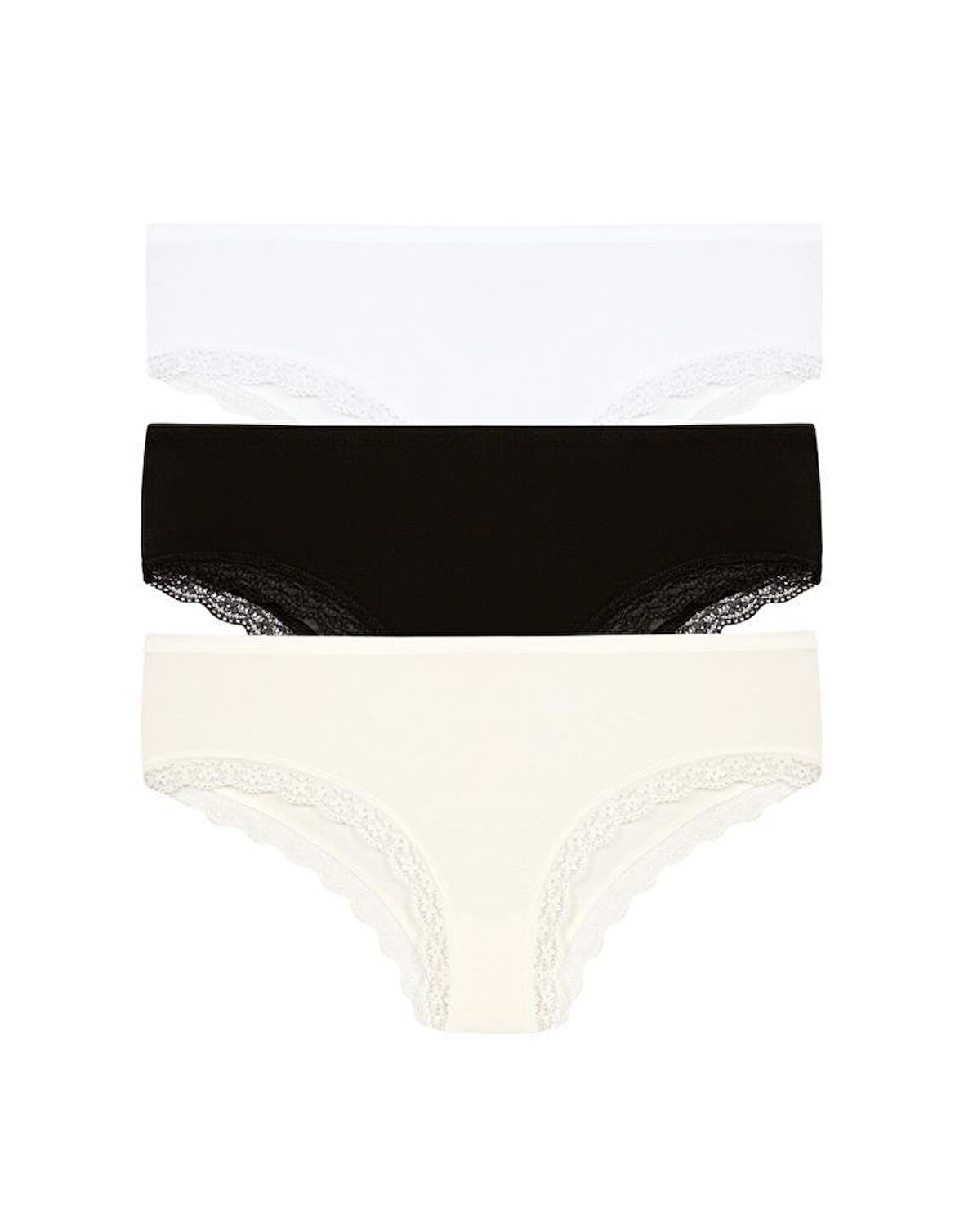 3 lü Paket Şahin Kadın Kenar Dantelli Likralı Bikini Külot 30621