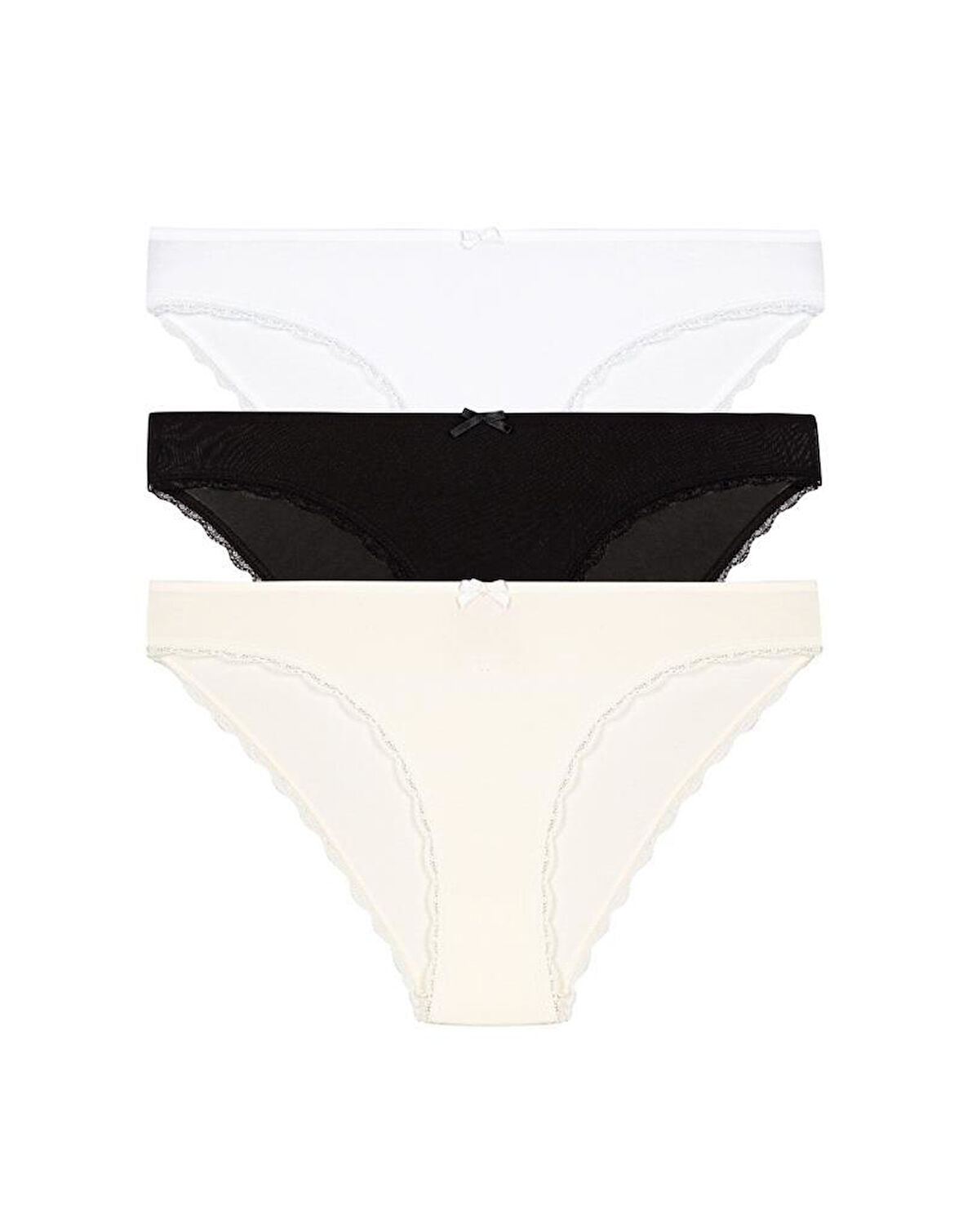3 lü Paket Şahin Bayan Kenar Dantelli Likralı Bikini Külot 30622