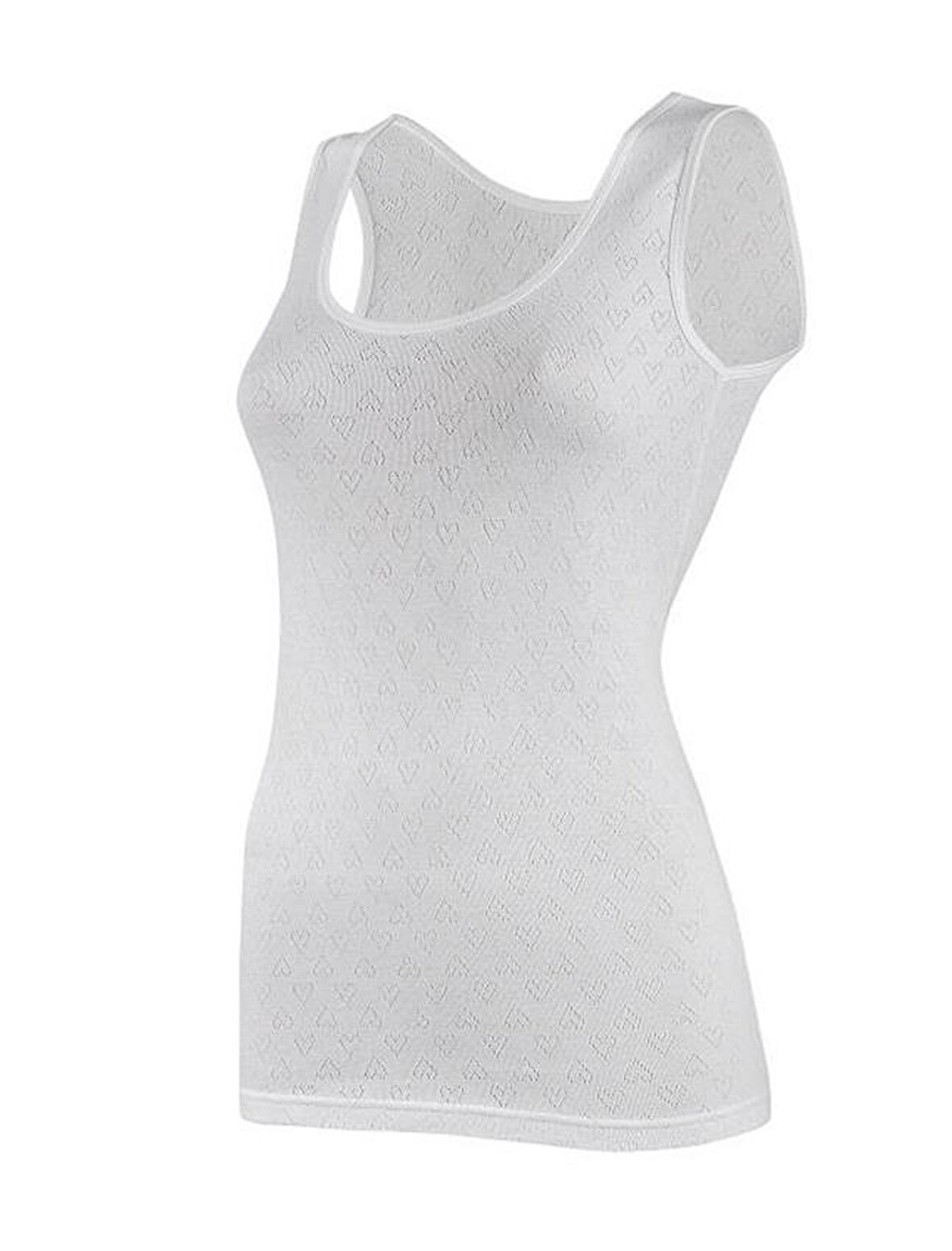 3 Adet Yıldız Kadın Kalp Desenli Geniş Askılı Atlet Beyaz 2255