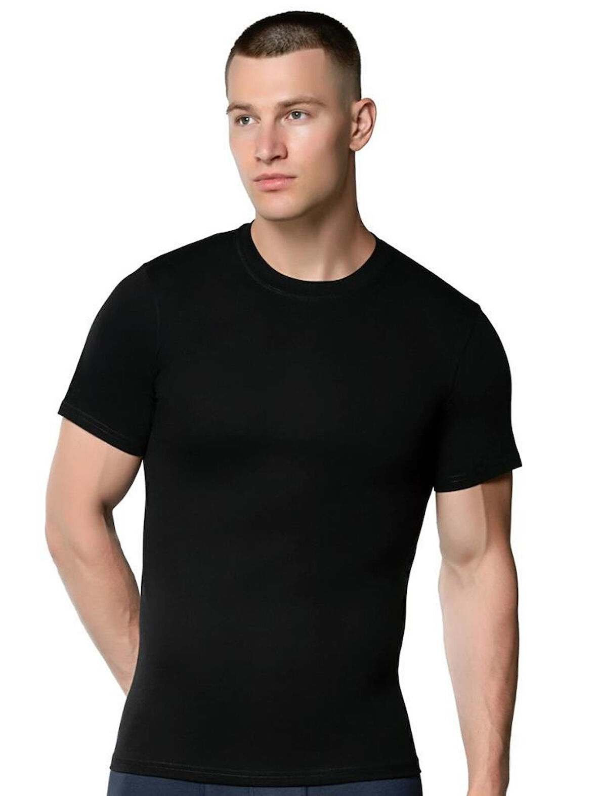 6 Adet Gümüş Erkek Renkli Penye Sıfır Yaka Fanila Atlet 4008