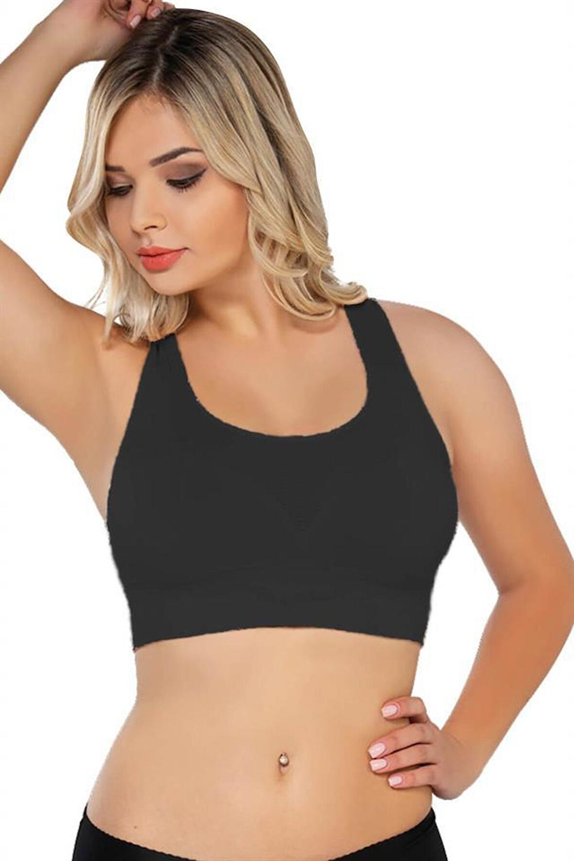 Emay 4027 Kadın Seamless Pedli Toparlayıcı Sporcu Büstiyer Sütyen