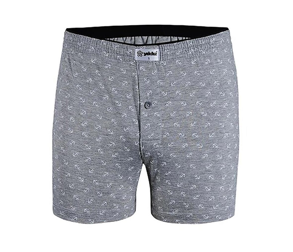 Yıldız Erkek Taşma Lastik Desenli Penye Boxer Short 43