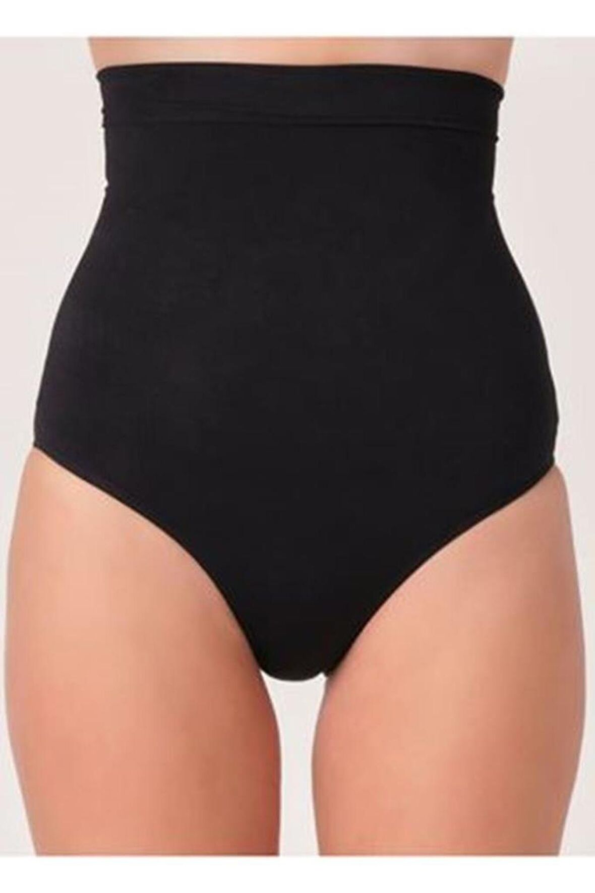 Sistina Kadın Siyah Dikişsiz Yüksek Bel Slip Külot Korse 780