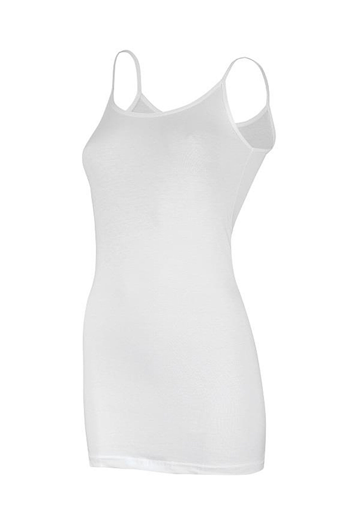 3 Adet Yıldız Modal Kadın Likralı İp Askılı Uzun Atlet Beyaz 2265