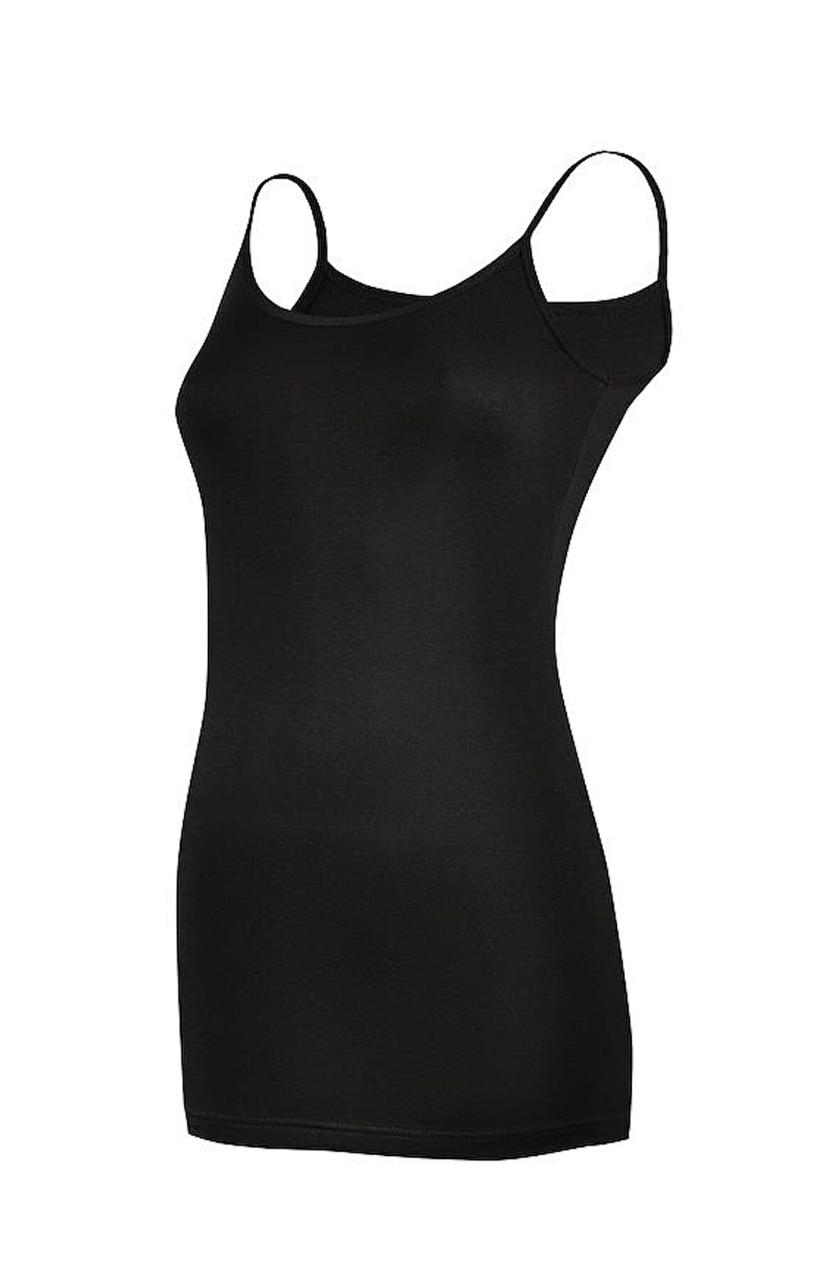 3 Adet Yıldız Modal Kadın Likralı İp Askılı Uzun Atlet Siyah 2266