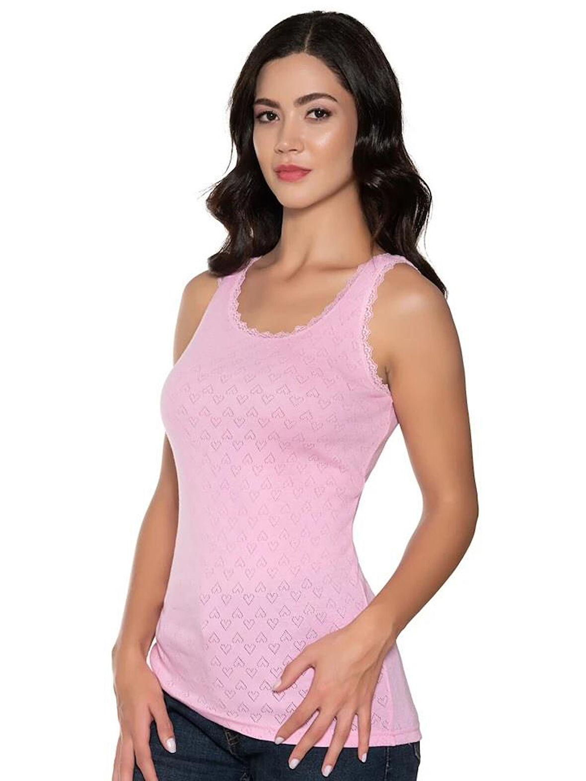 6 Adet Gümüş Kadın Jakarlı Geniş Askılı Atlet 3081