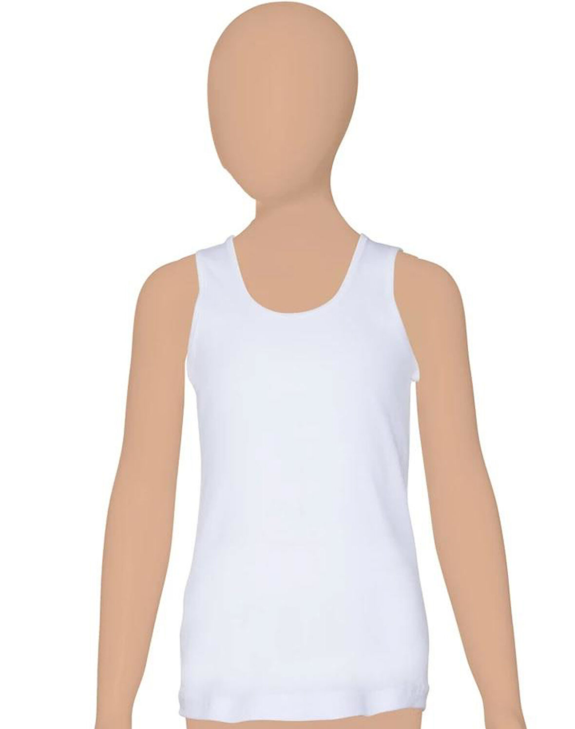 6 Adet Gümüş Kız Çocuk Ribana Düz Biye Geniş Askılı Atlet 3063