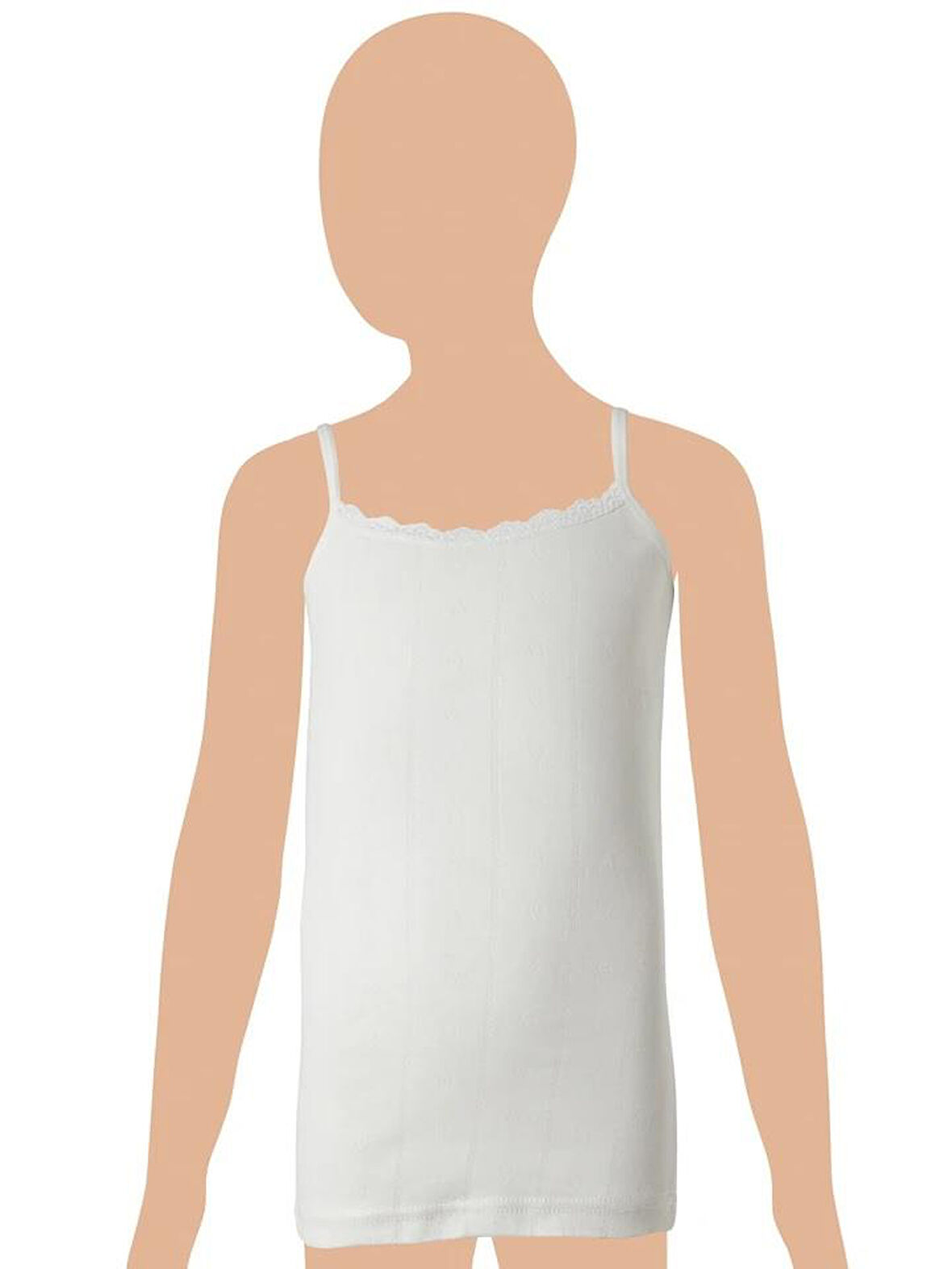 12 Adet Gümüş Kız Çocuk Jakarlı İp Askılı Atlet Karışık Renk 3086