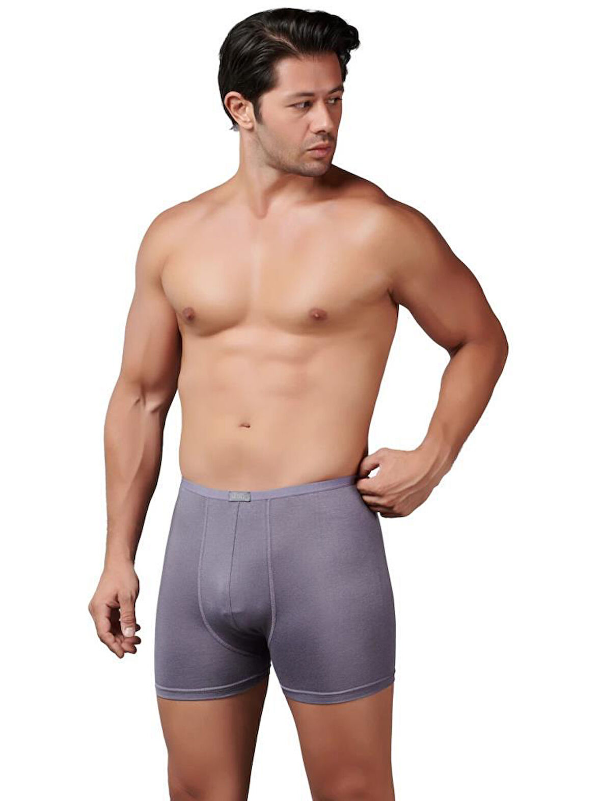 6 Adet Gümüş Erkek Bambu İnce Bel Elastan Boxer 8007