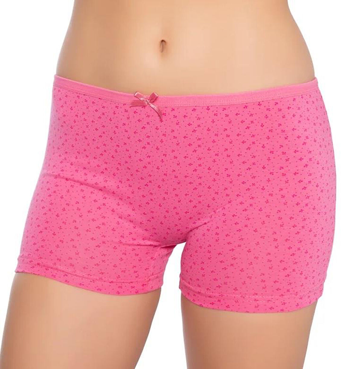 12 Adet Gümüş Kadın Desenli Likralı Empirme Şort Boxer 3098